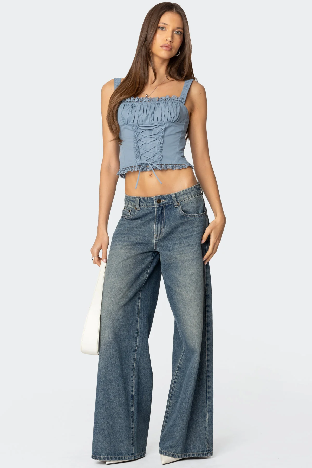 Juliet Ruched Lace Up Corset - Image 2