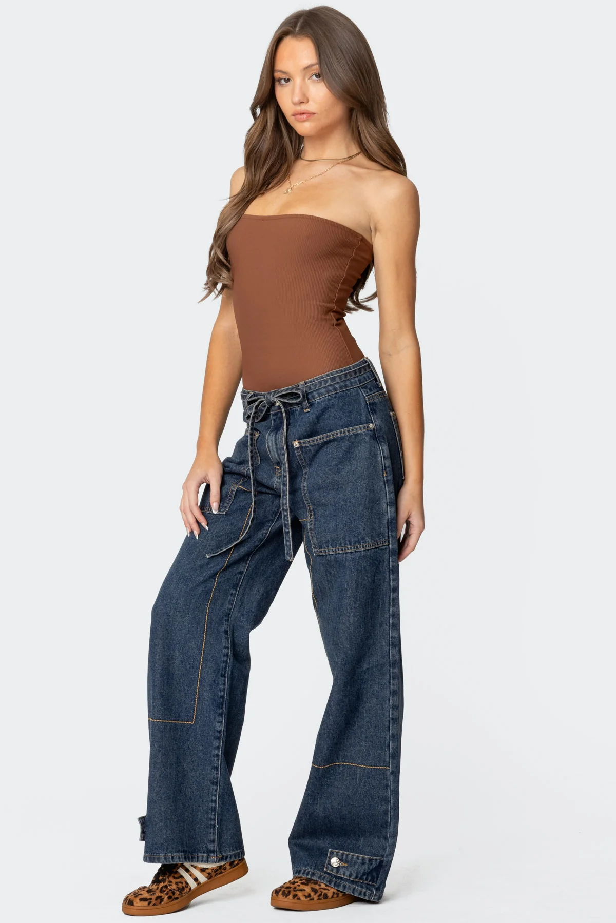 Loren Strapless Ribbed Bodysuit - Image 4