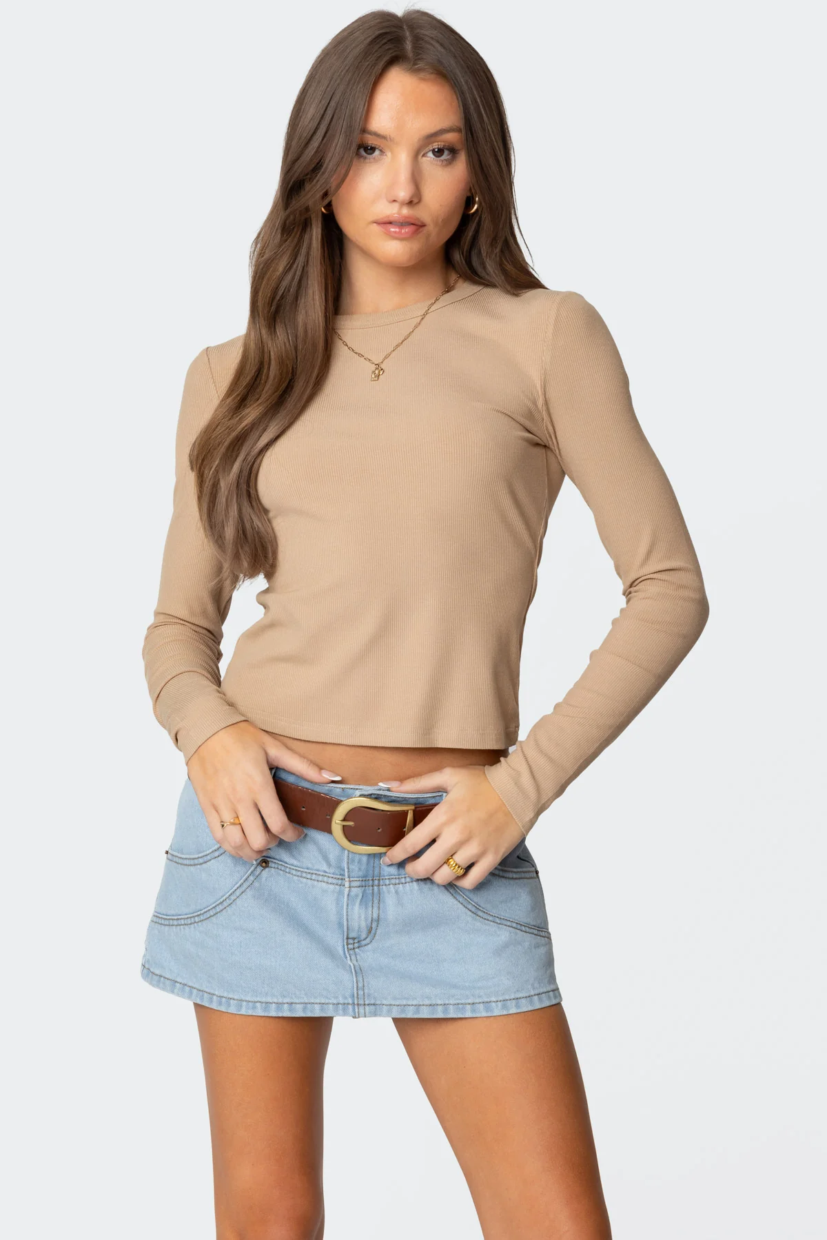 Nicky Ribbed Long Sleeve T Shirt - Image 2