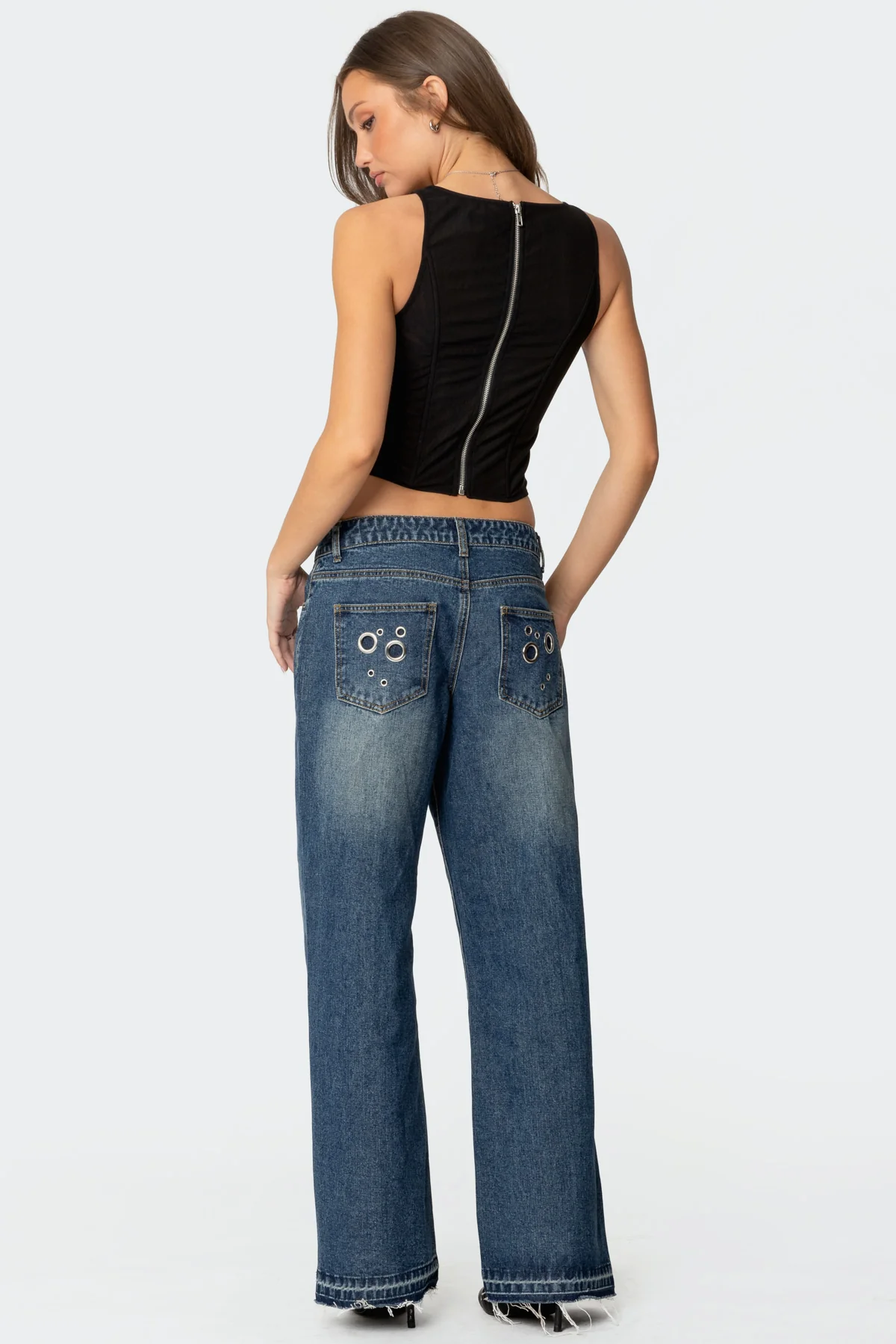 Davis Grommet Low Rise Baggy Jeans - Image 5