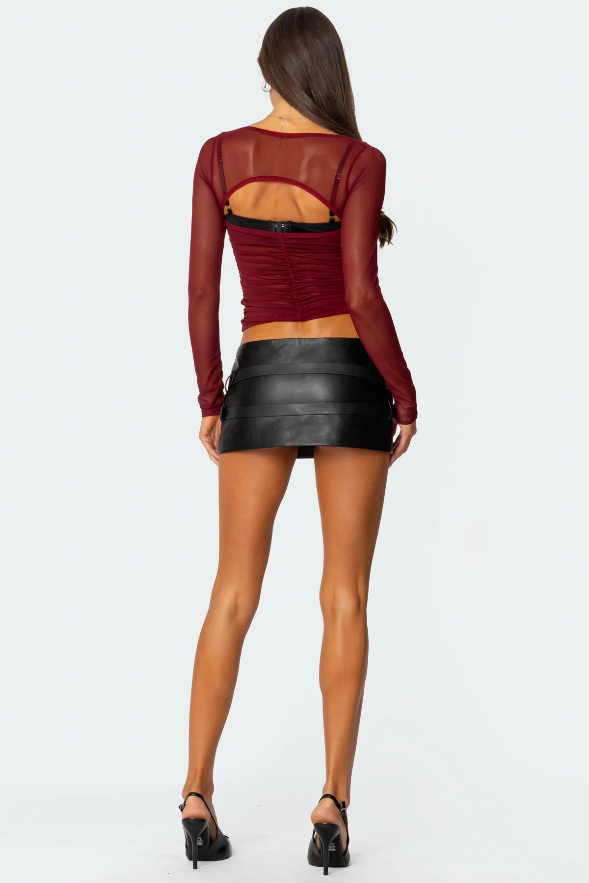 Tristina Ruched Mesh Bra Top - Image 2