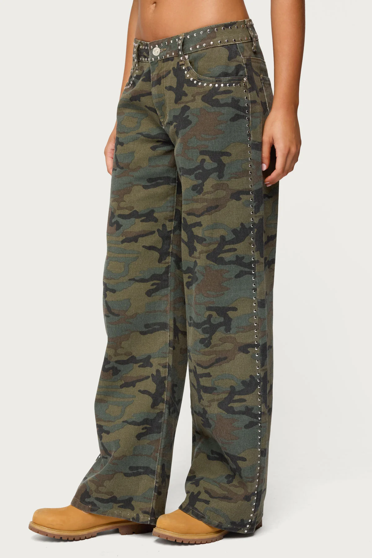 Quincy Studded Low Rise Baggy Jeans - Image 3