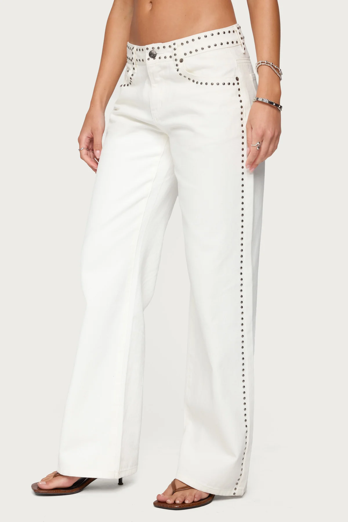 Quincy Studded Low Rise Baggy Jeans - Image 3