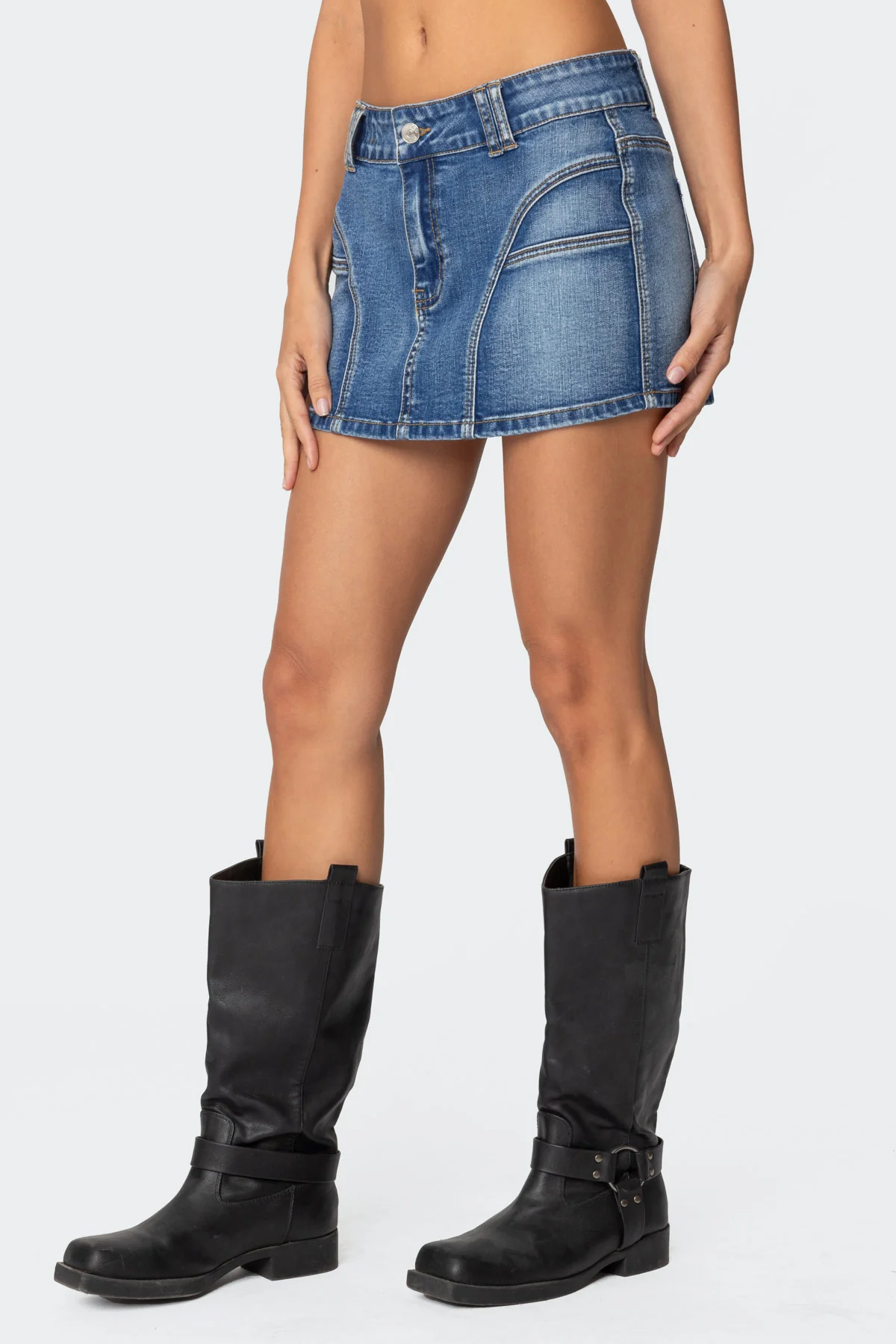 Jive Washed Denim Mini Skirt - Image 4