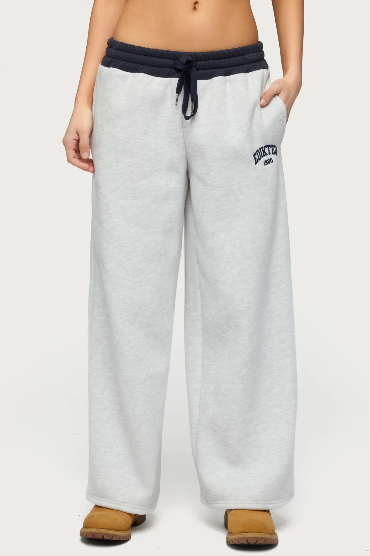 Petite Edikted Contrast Embroidered Sweatpants - Image 2