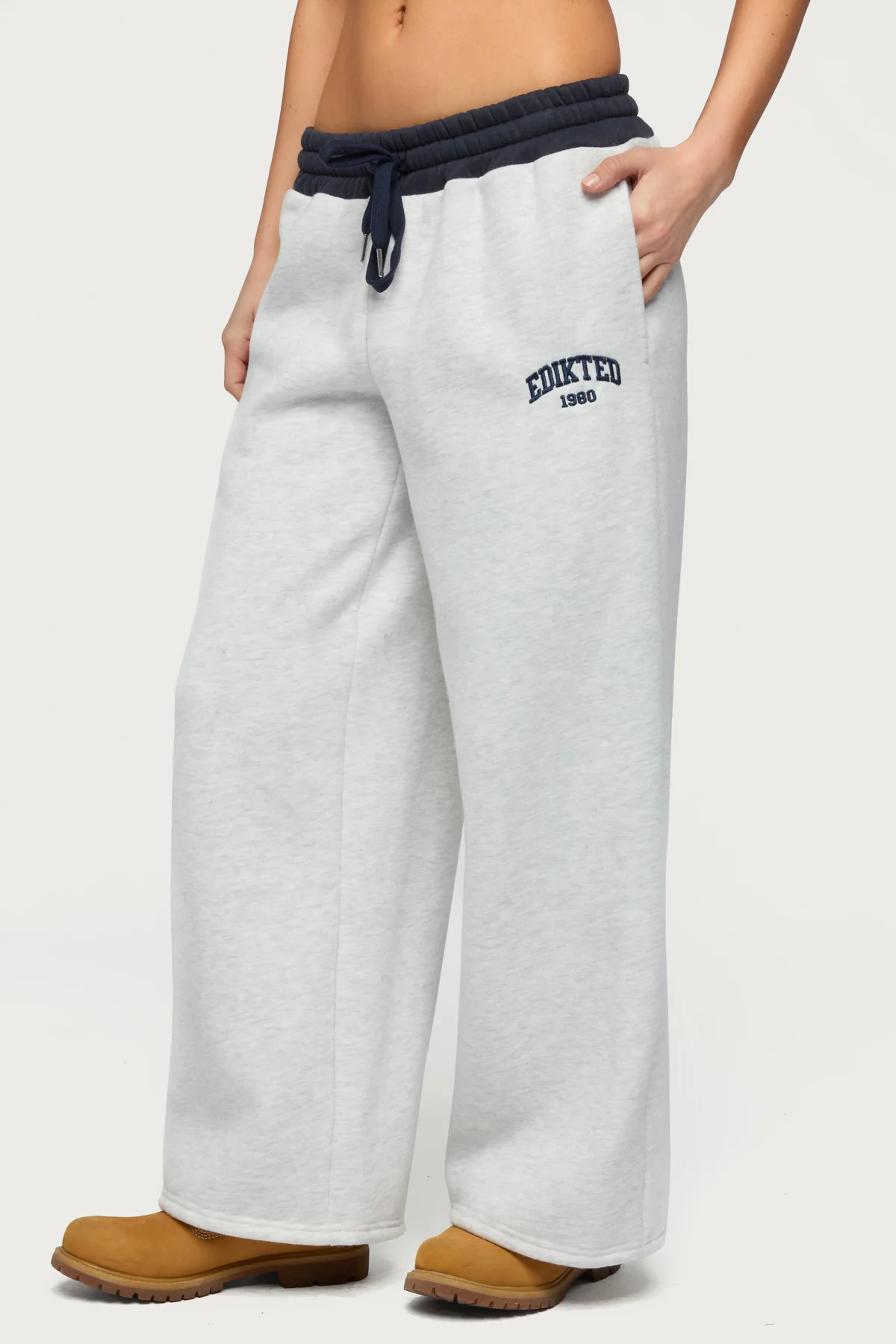 Petite Edikted Contrast Embroidered Sweatpants - Image 3