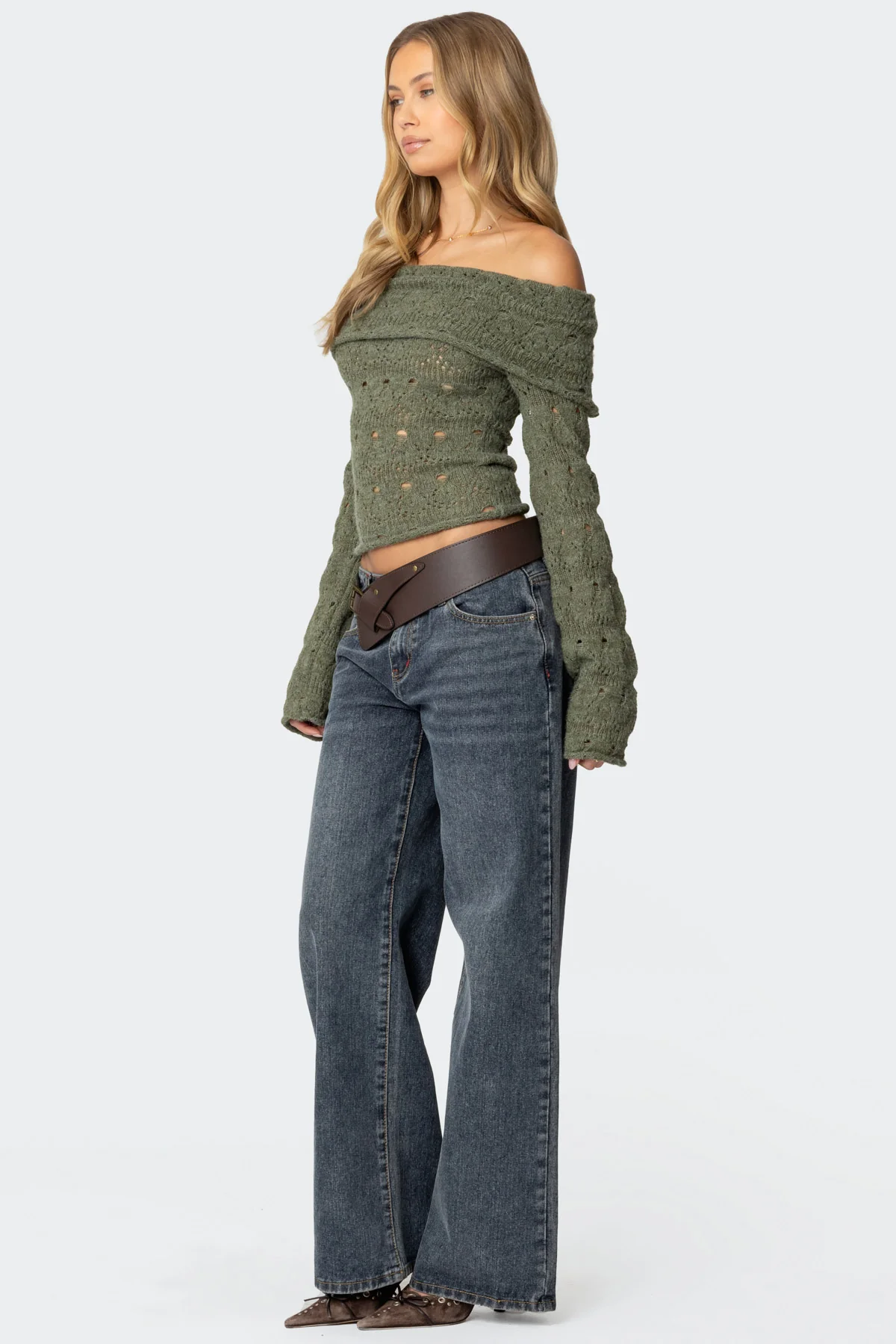 Kenna Fold Over Knit Top - Image 4