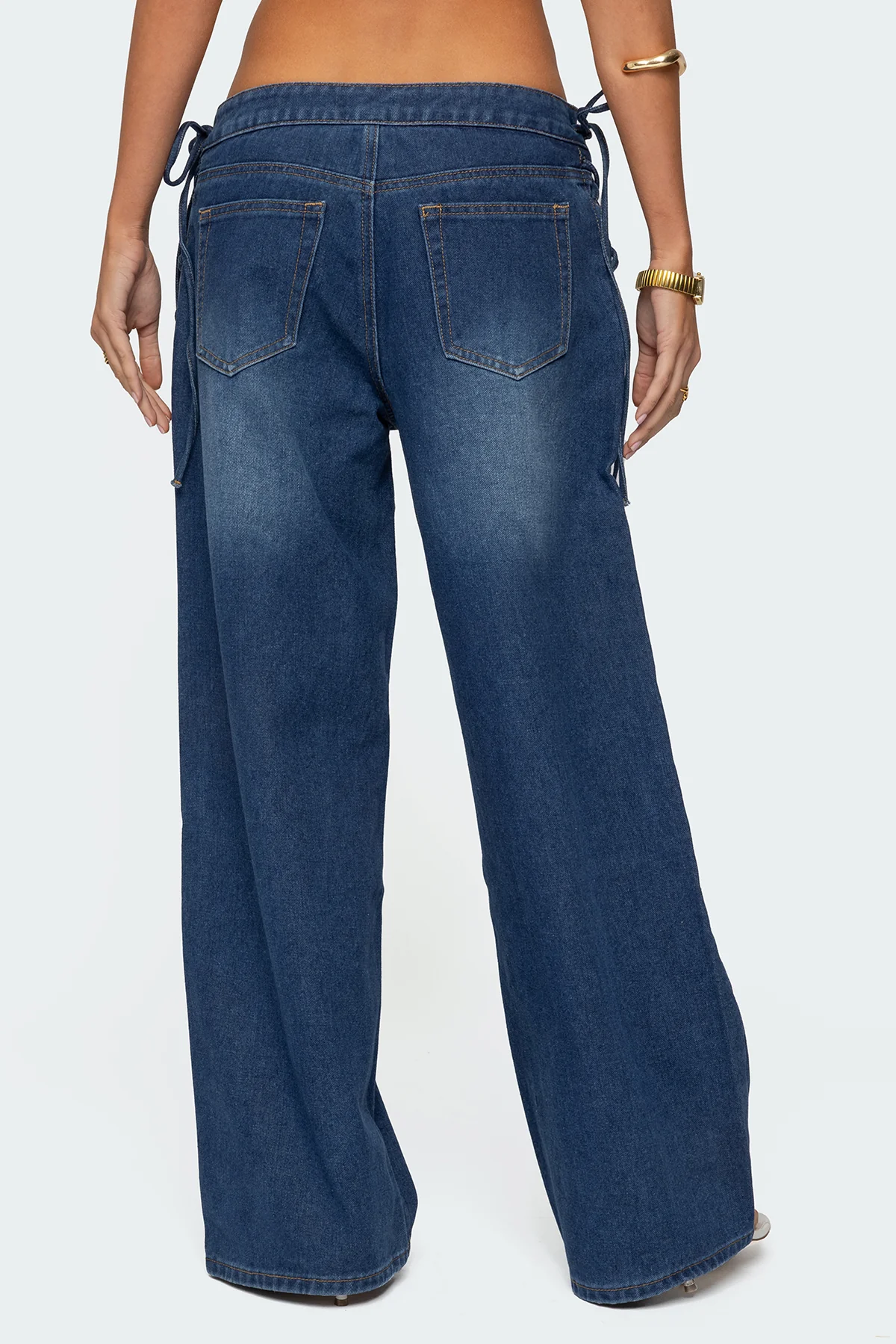 Katt Lace Up Low Rise Baggy Jeans - Image 4