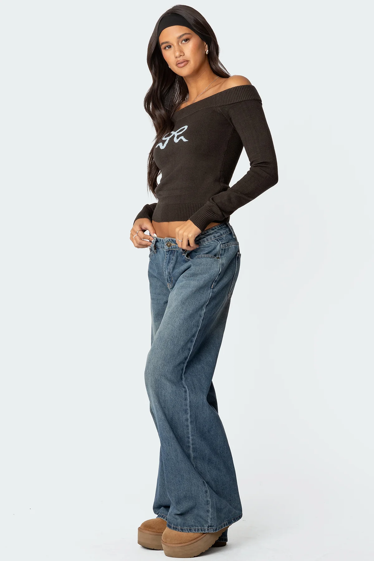 Tj Off Shoulder Knit Bow Top - Image 4