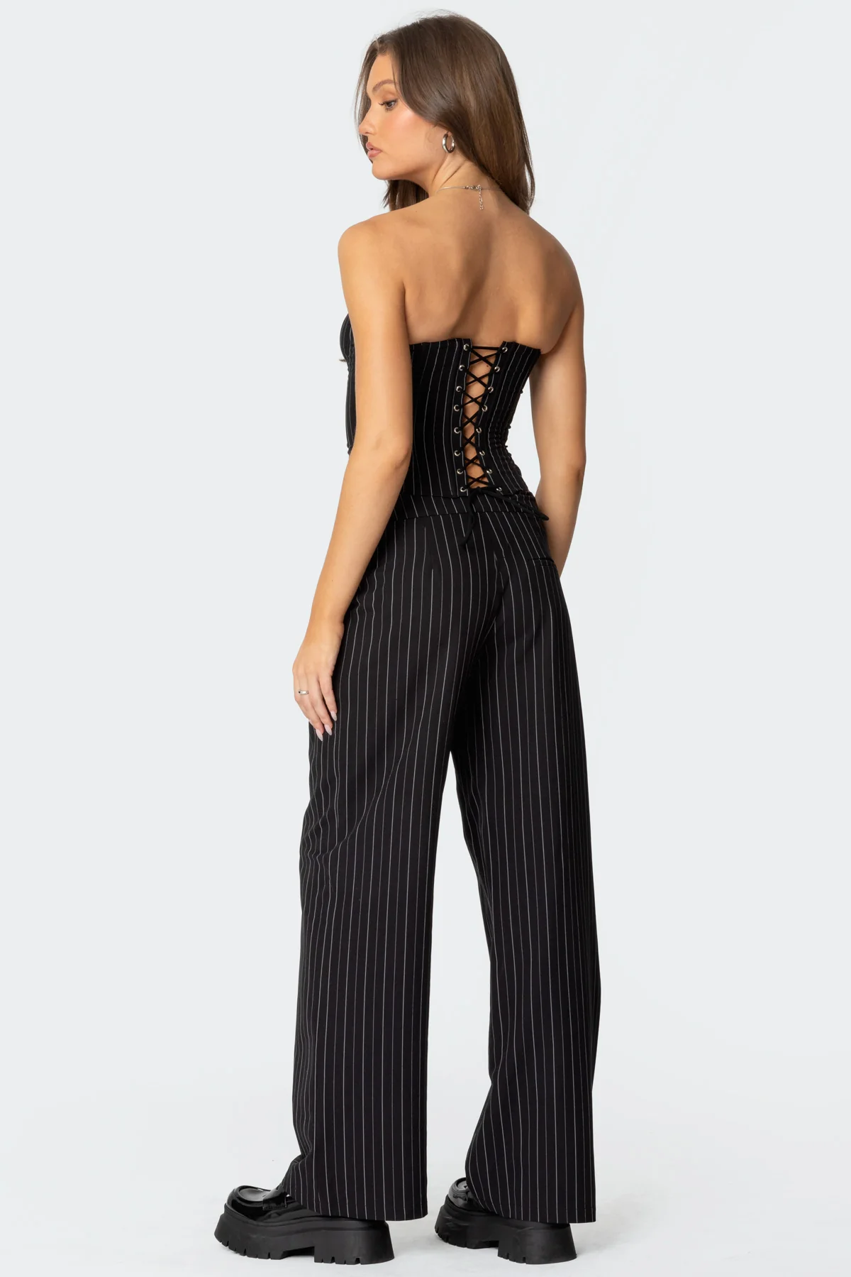 Aliza Strapless Pinstripe Corset - Image 5