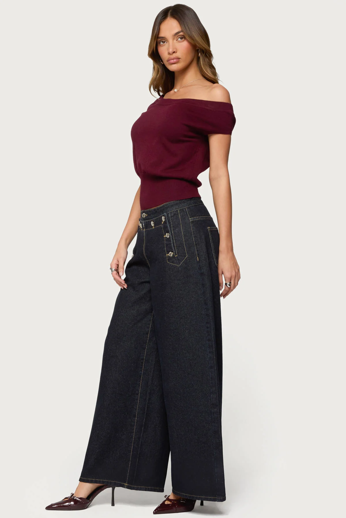Michaela Off Shoulder Knit Top - Image 4