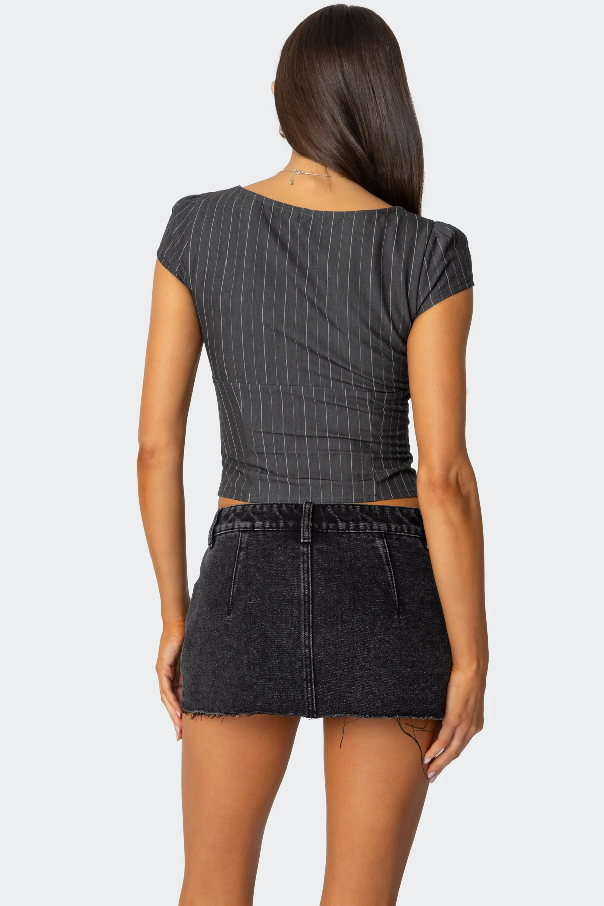 Keni Pinstripe Zip Up Top - Image 5