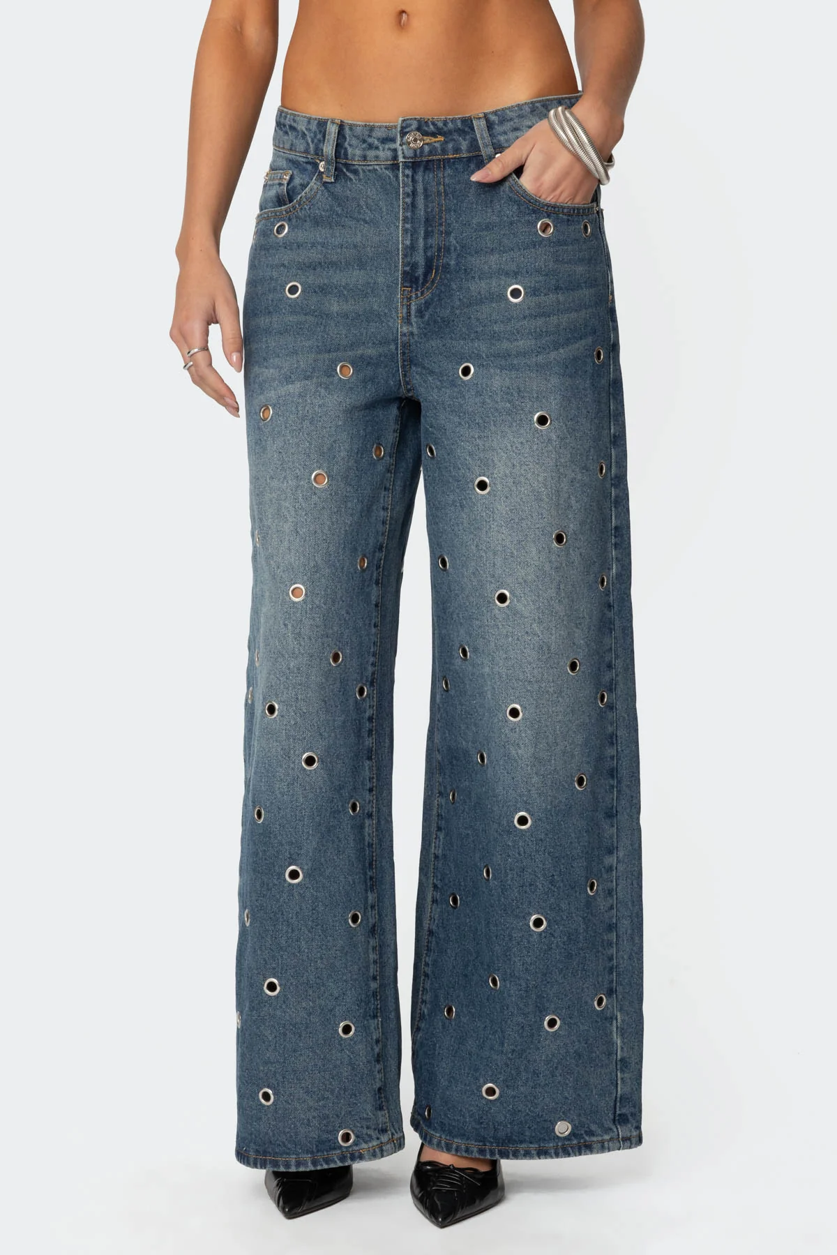 Jainie Grommet Low Rise Baggy Jeans - Image 2