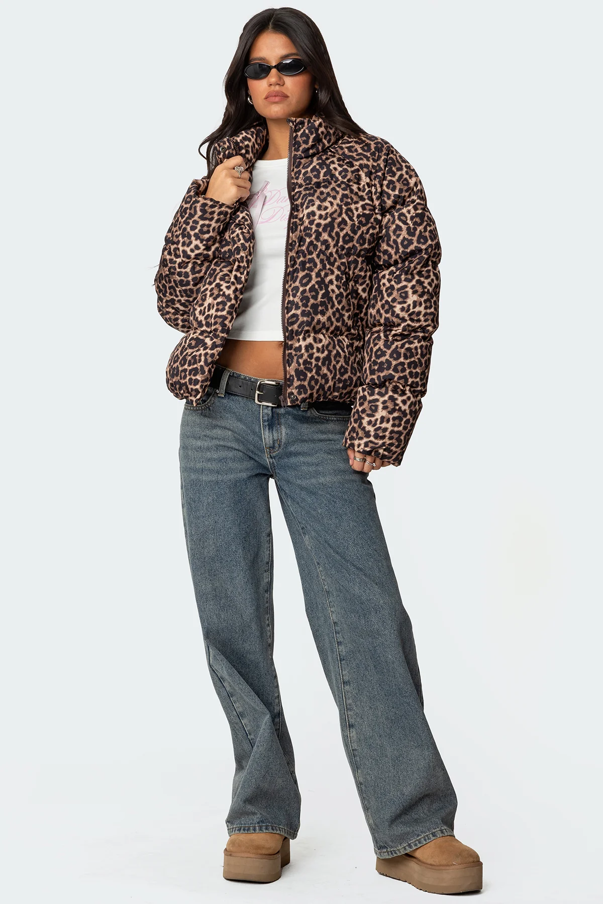 Dalya Leopard Printed Puffer Jacket - Image 3