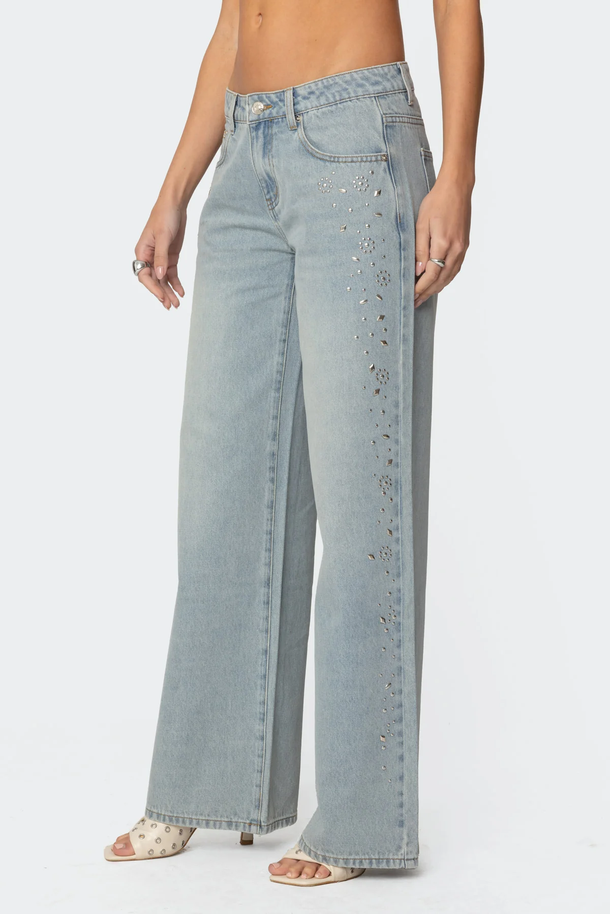 Everly Studded Low Rise Baggy Jeans - Image 4