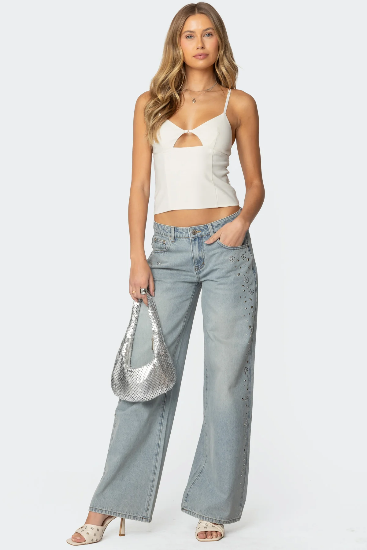 Everly Studded Low Rise Baggy Jeans - Image 5