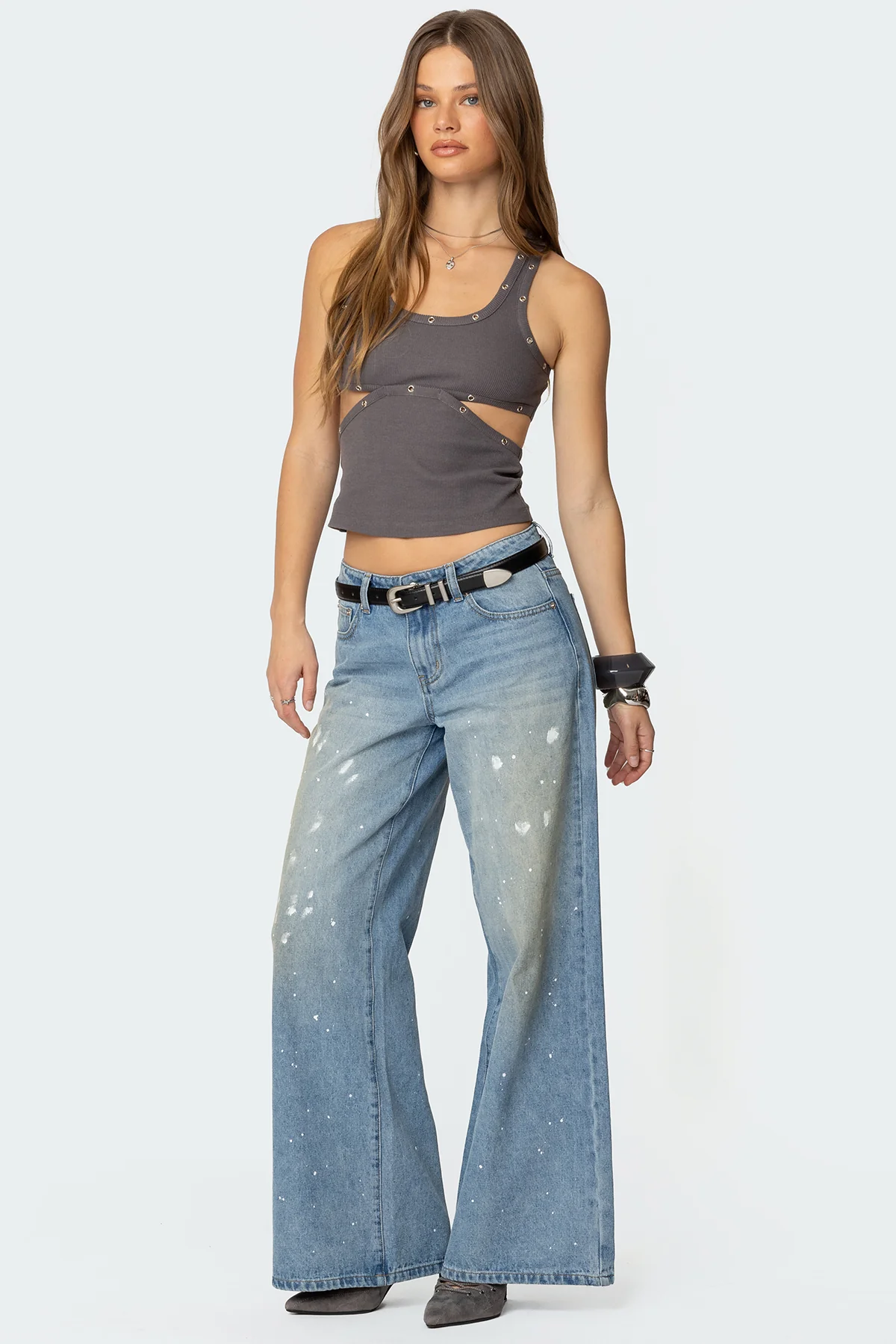 Paint Splatter Low Rise Baggy Jeans - Image 3