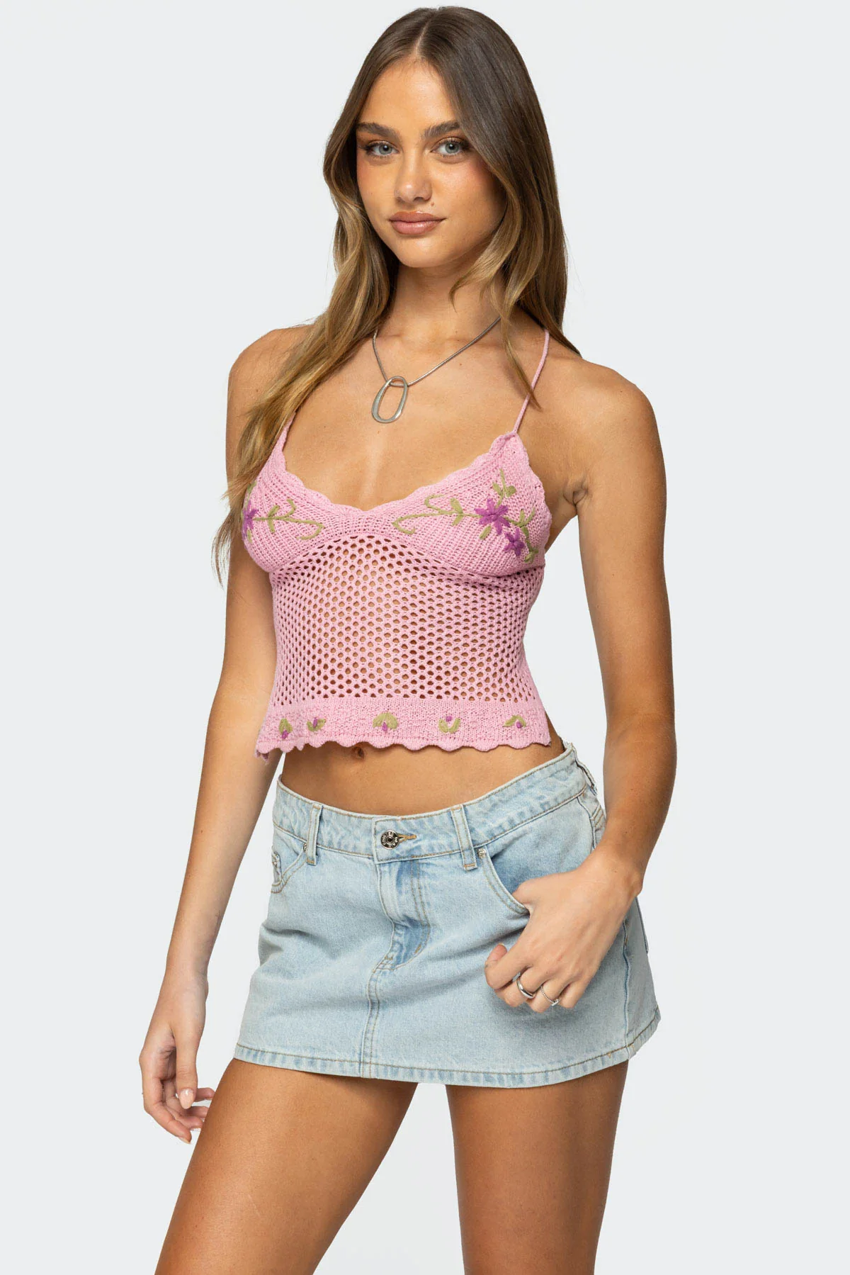 Quince Backless Embroidered Crochet Top - Image 3