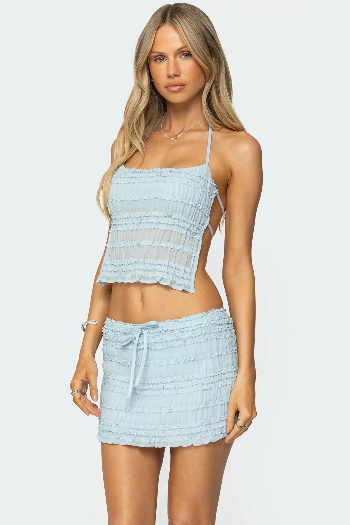Mari Backless Ruffle Chiffon Top - Image 4