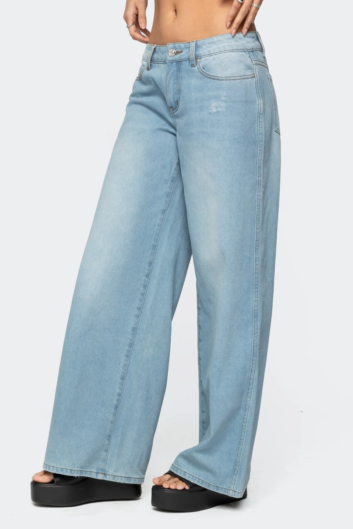 Ripley Distressed Low Rise Baggy Jeans - Image 4