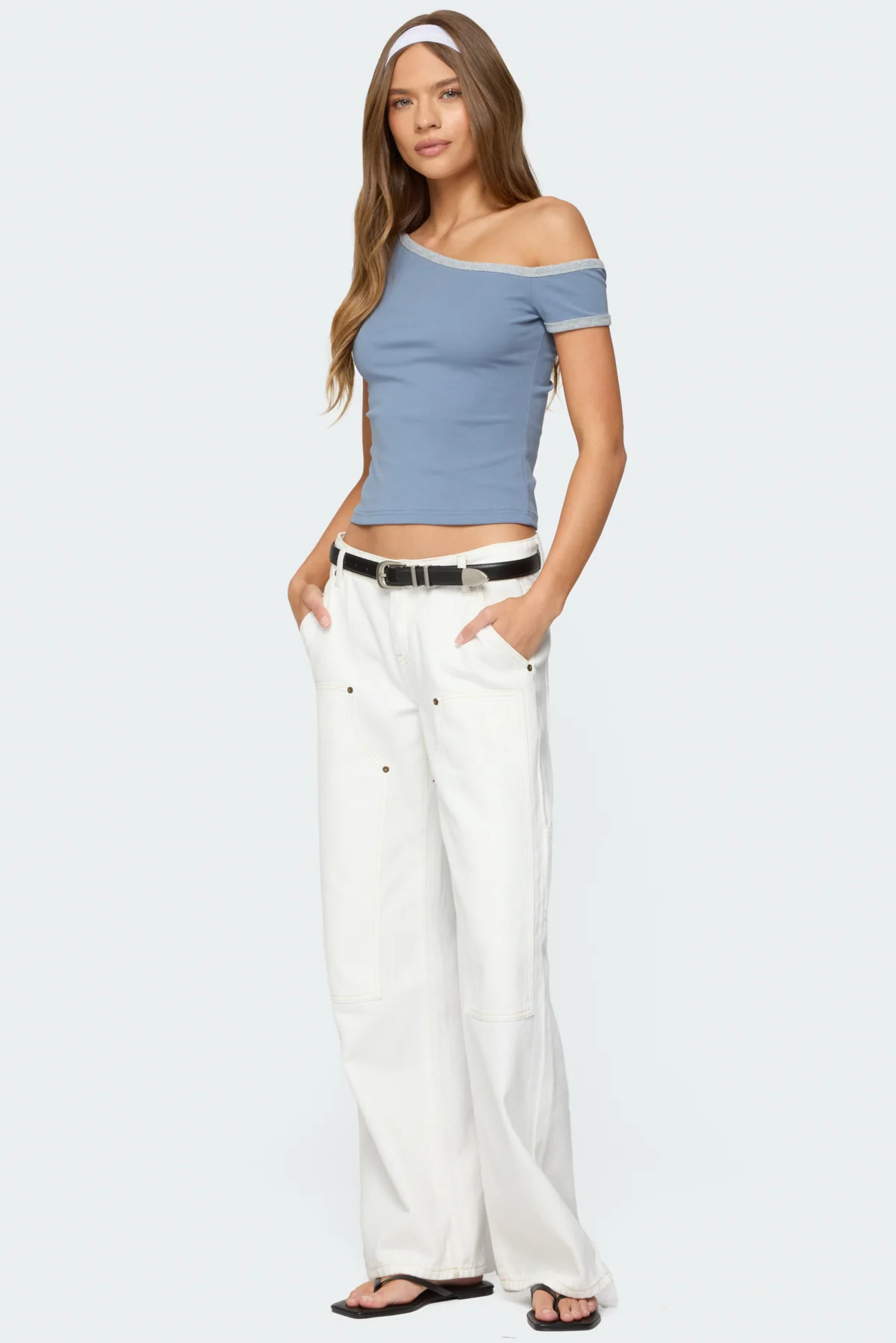 Lorna Contrast Off Shoulder Top - Image 4