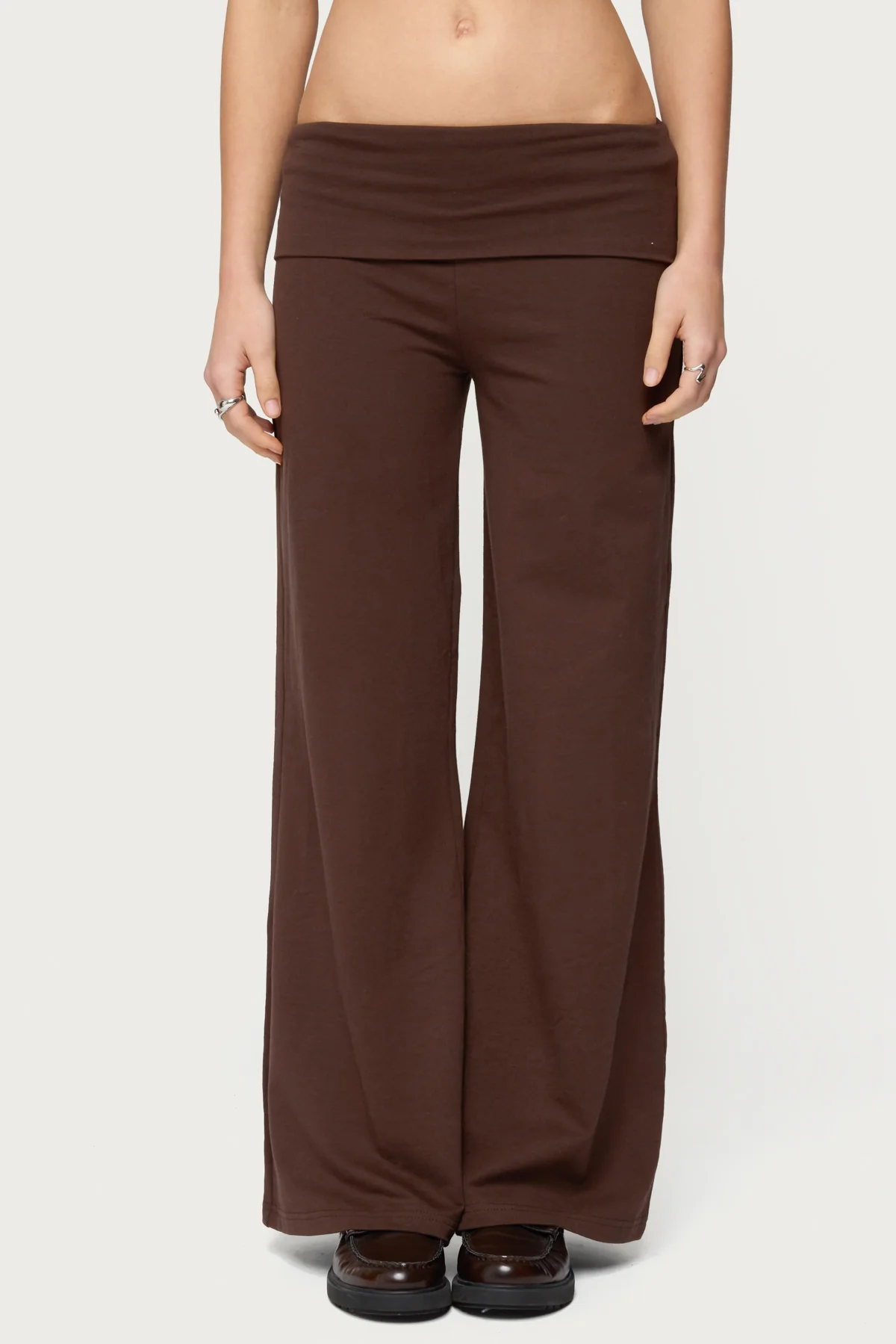 Petite Wide Leg Fold Over Pants - Image 2