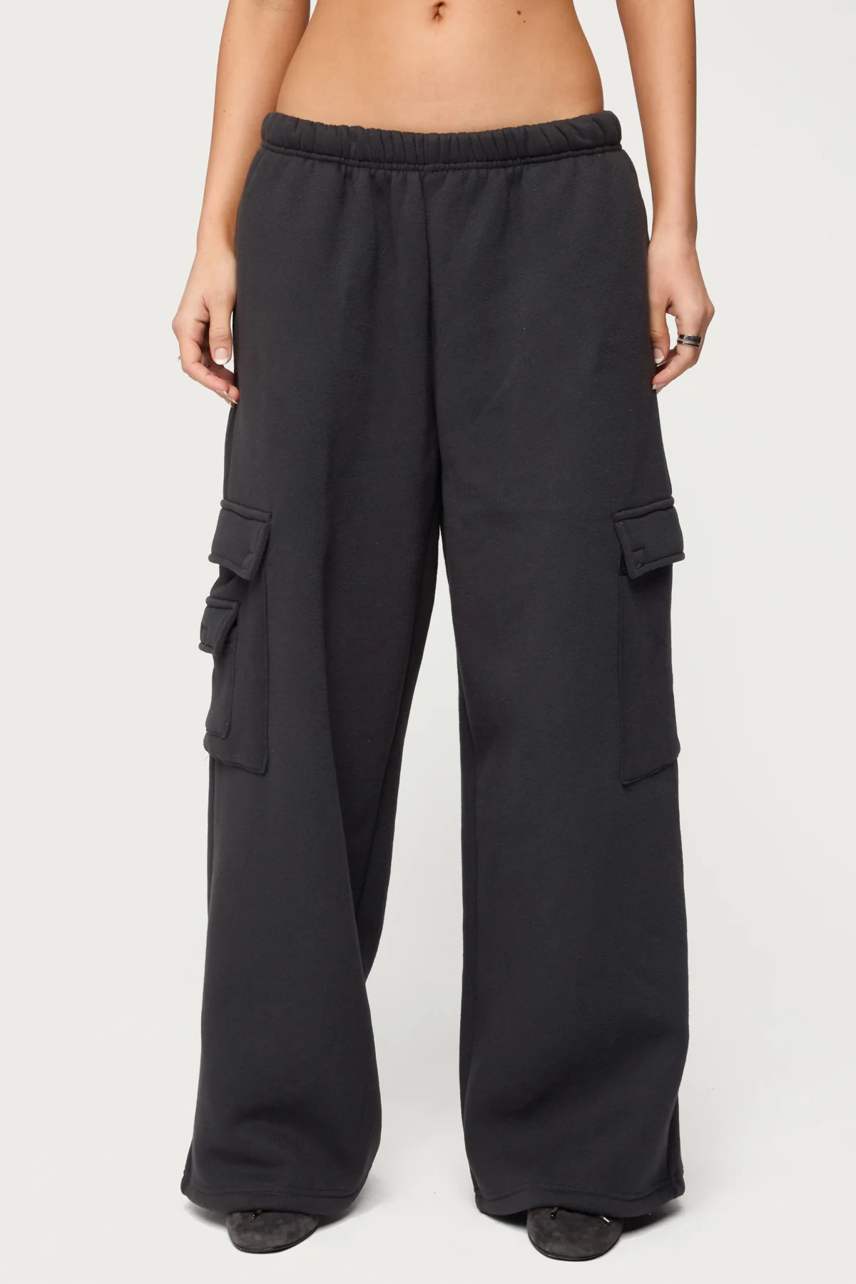 Petite Wide Leg Cargo Sweatpants - Image 2