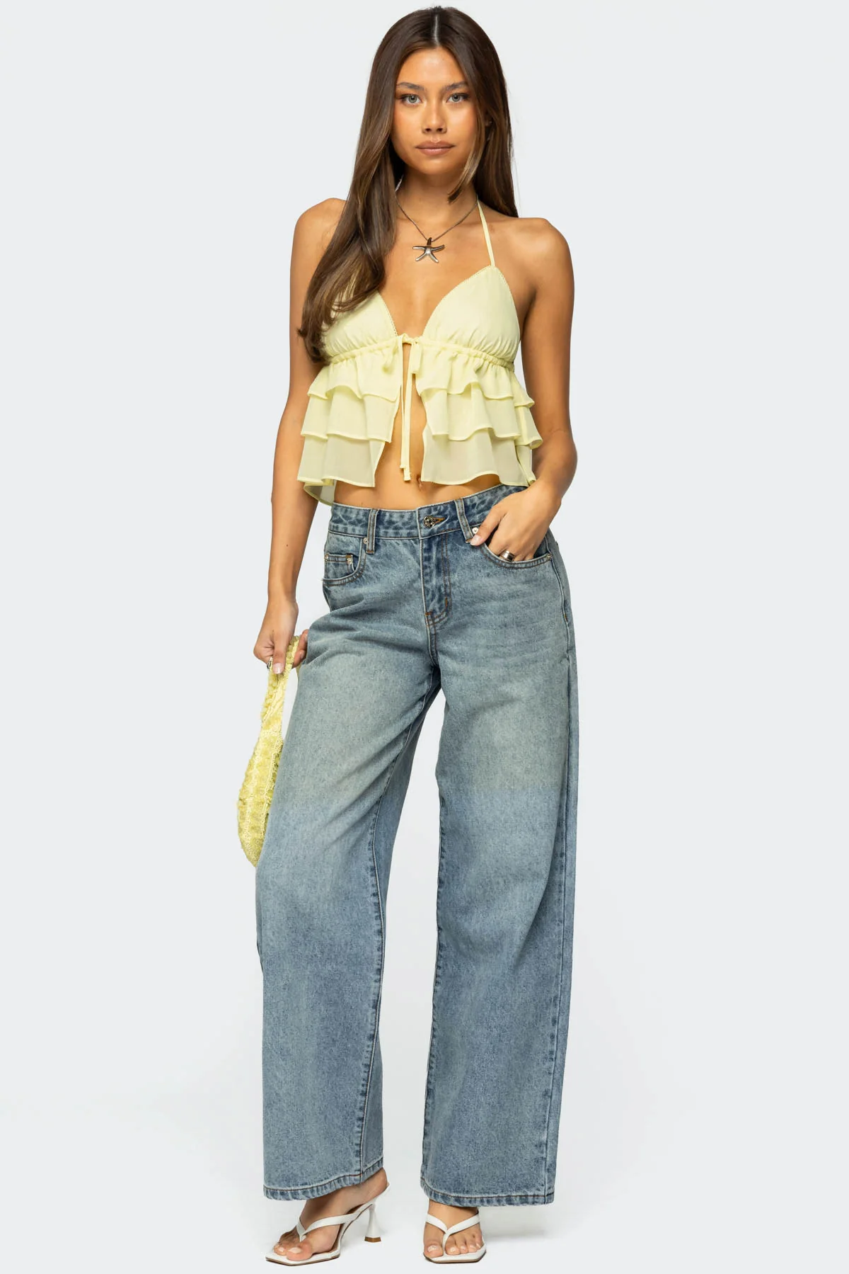 Zephi Split Front Ruffled Top - Image 3