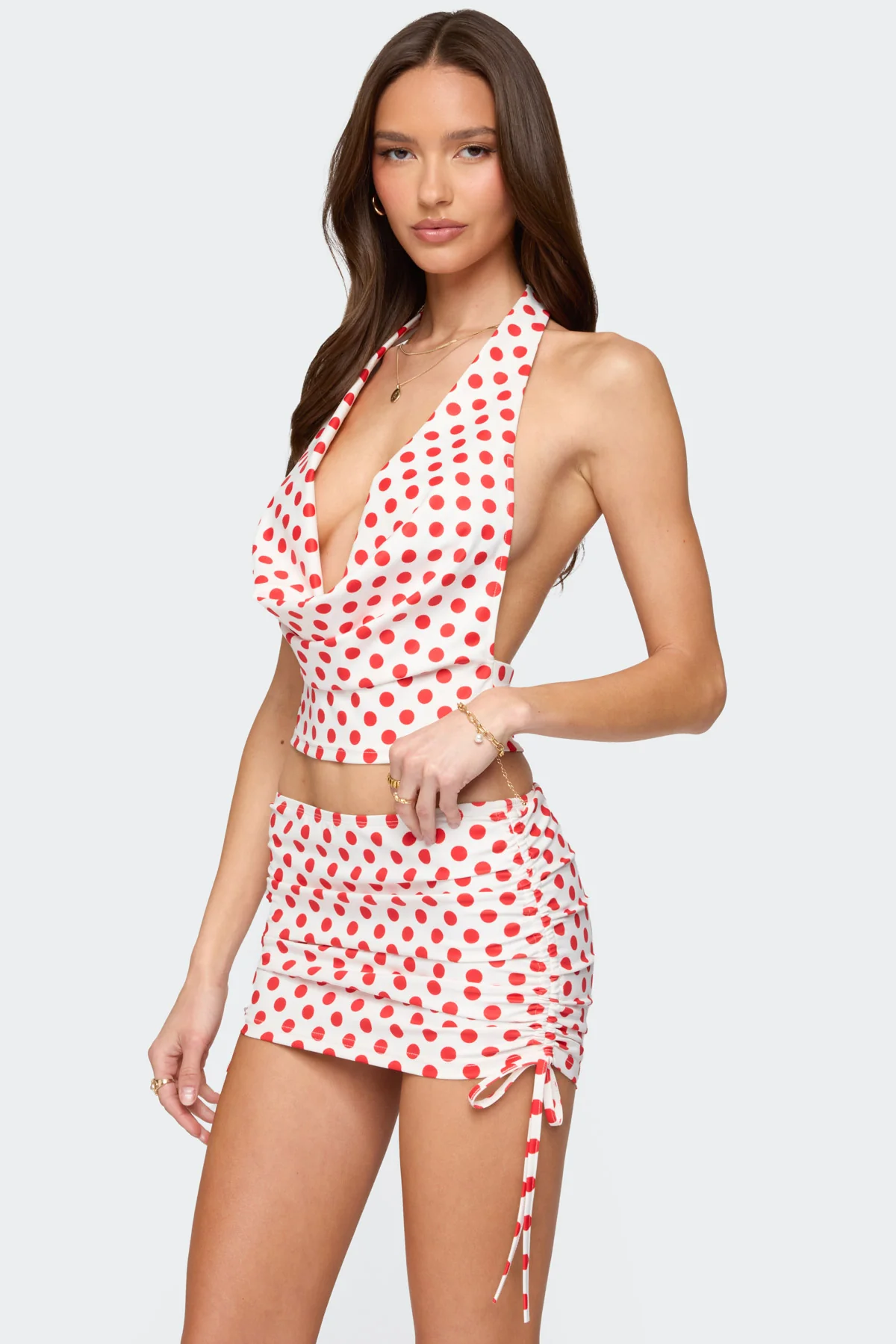 Zoe Polka Dot Cowl Neck Top - Image 3