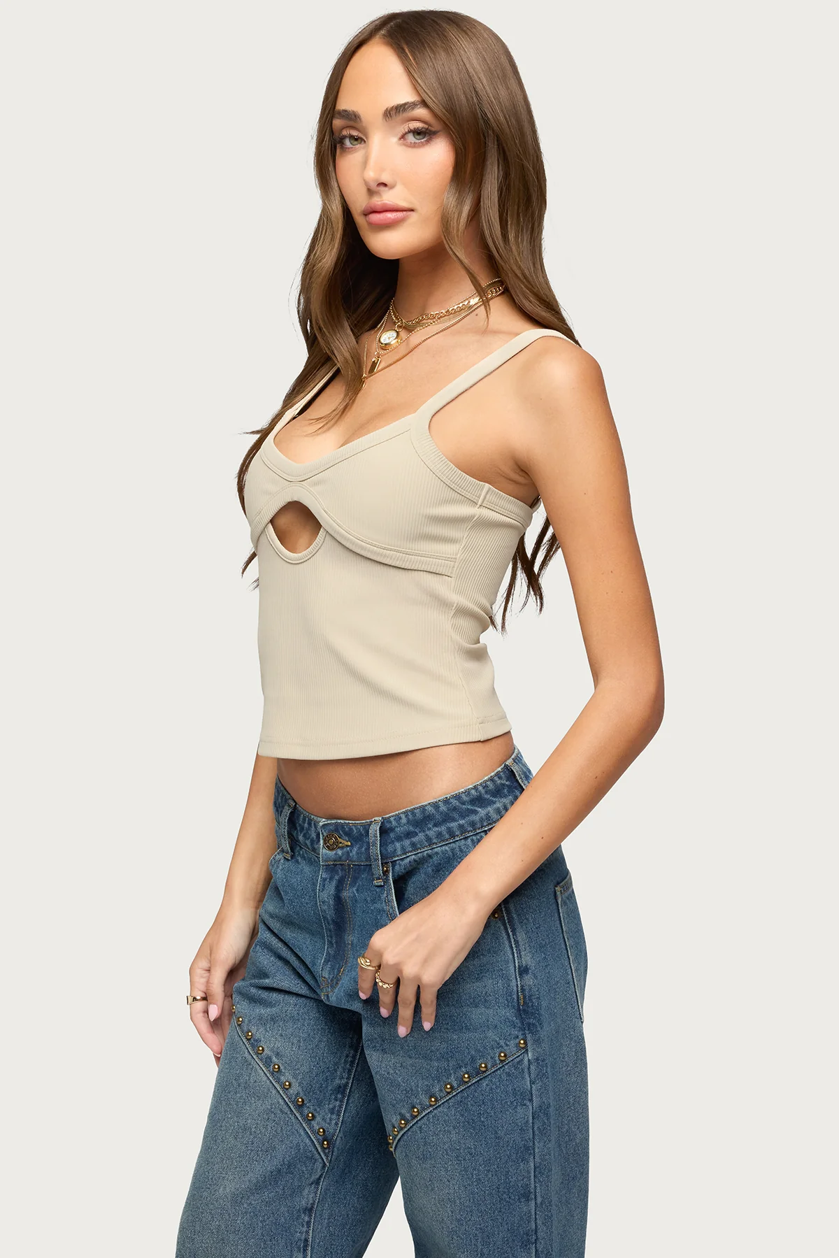 Karin Cut Out Ribbed Tank Top - Image 3
