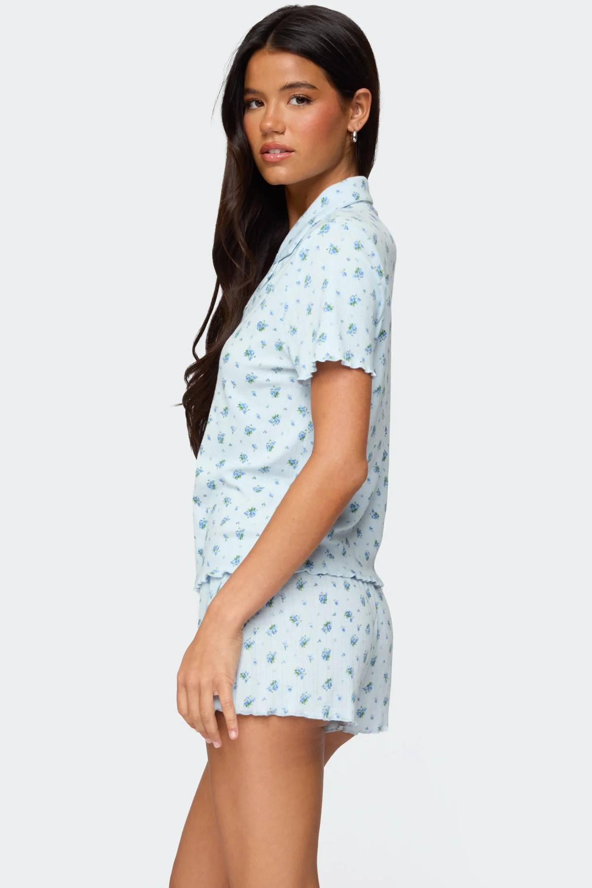 Camden Floral Pointelle Button Up Shirt - Image 5