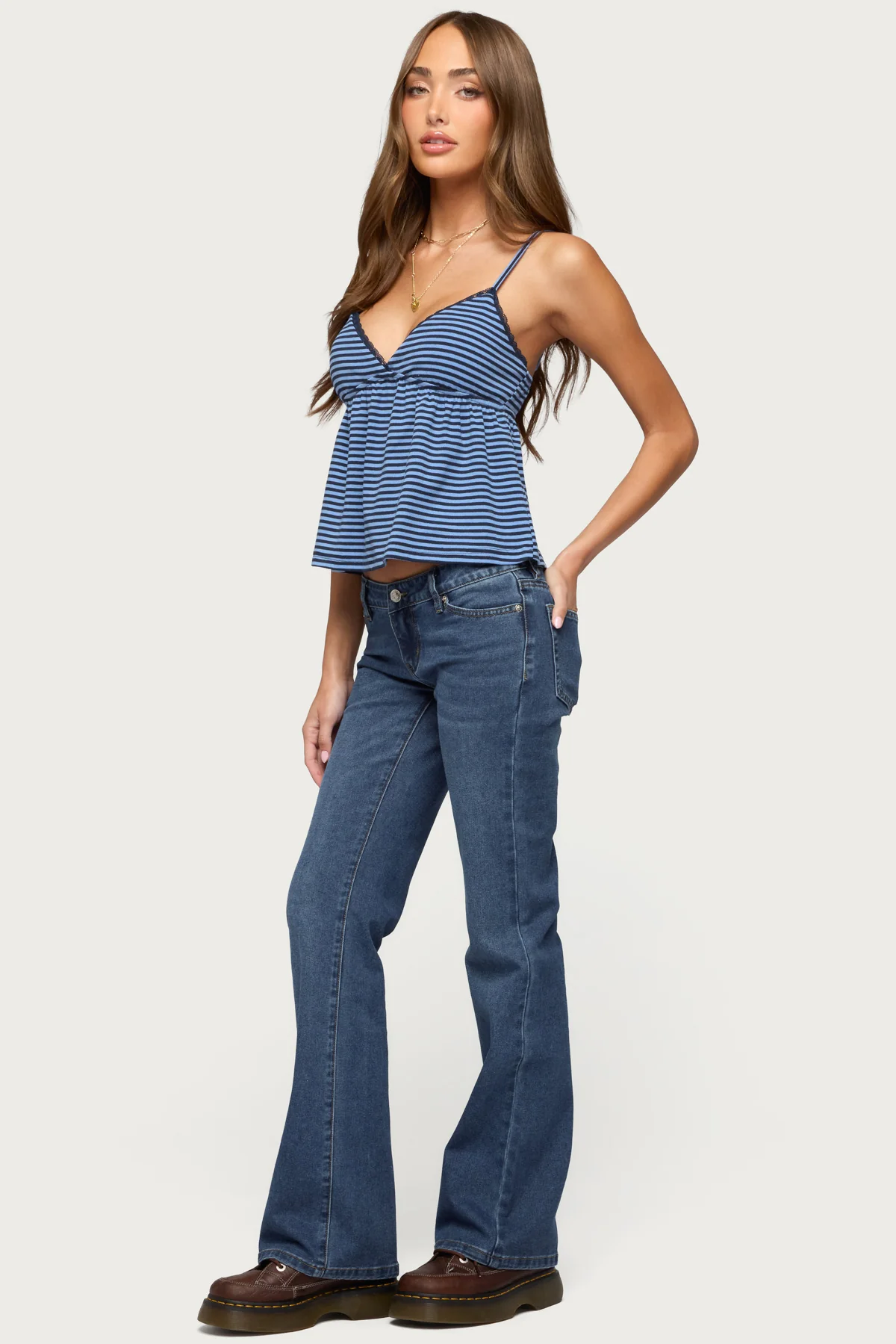Orietta Striped Babydoll Top - Image 4