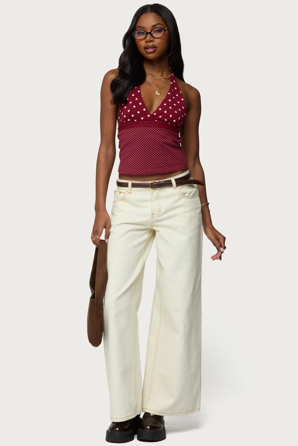 Ginny Mixed Polka Dot Halter Top - Image 3