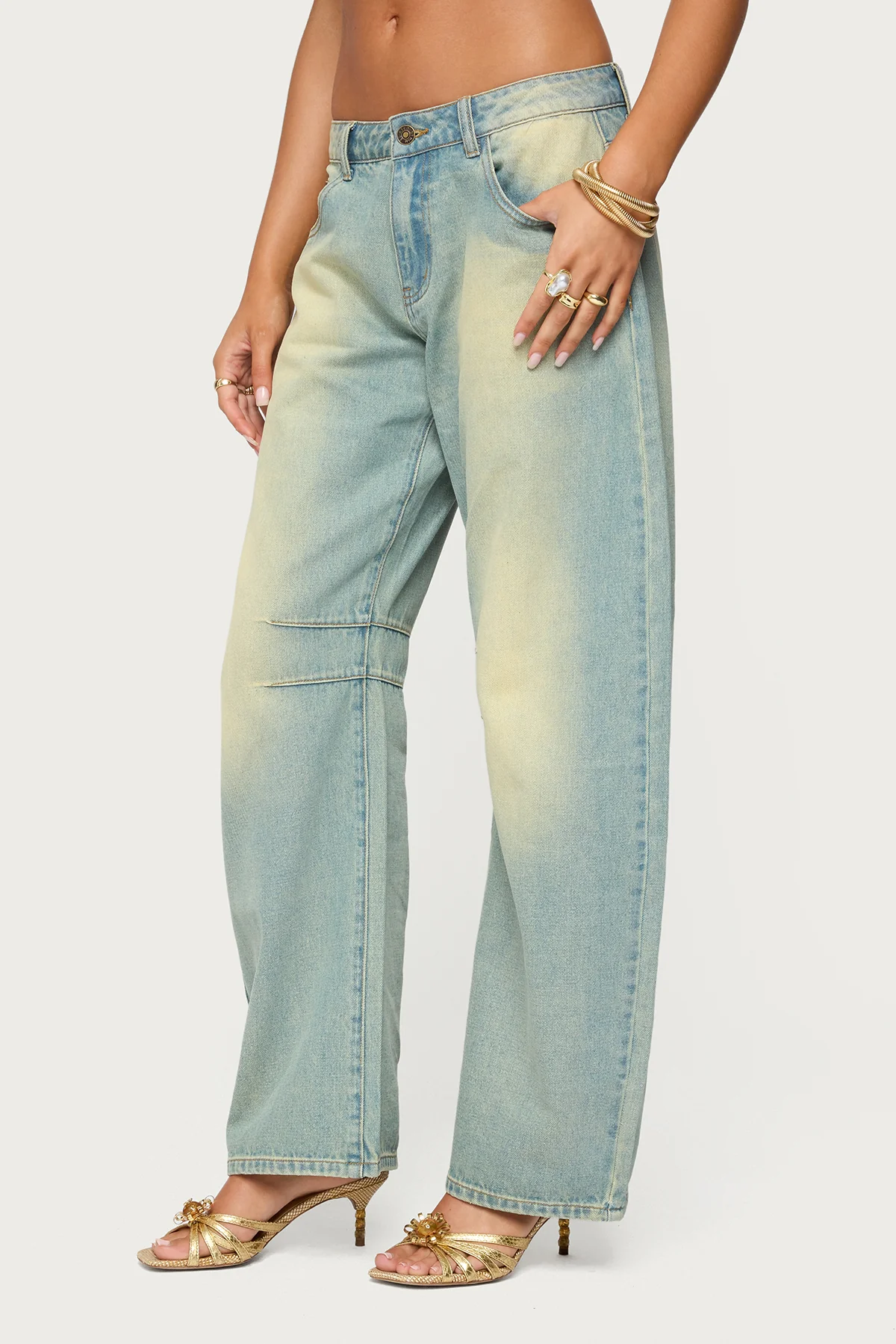 Cayden Washed Low Rise Barrel Jeans - Image 4