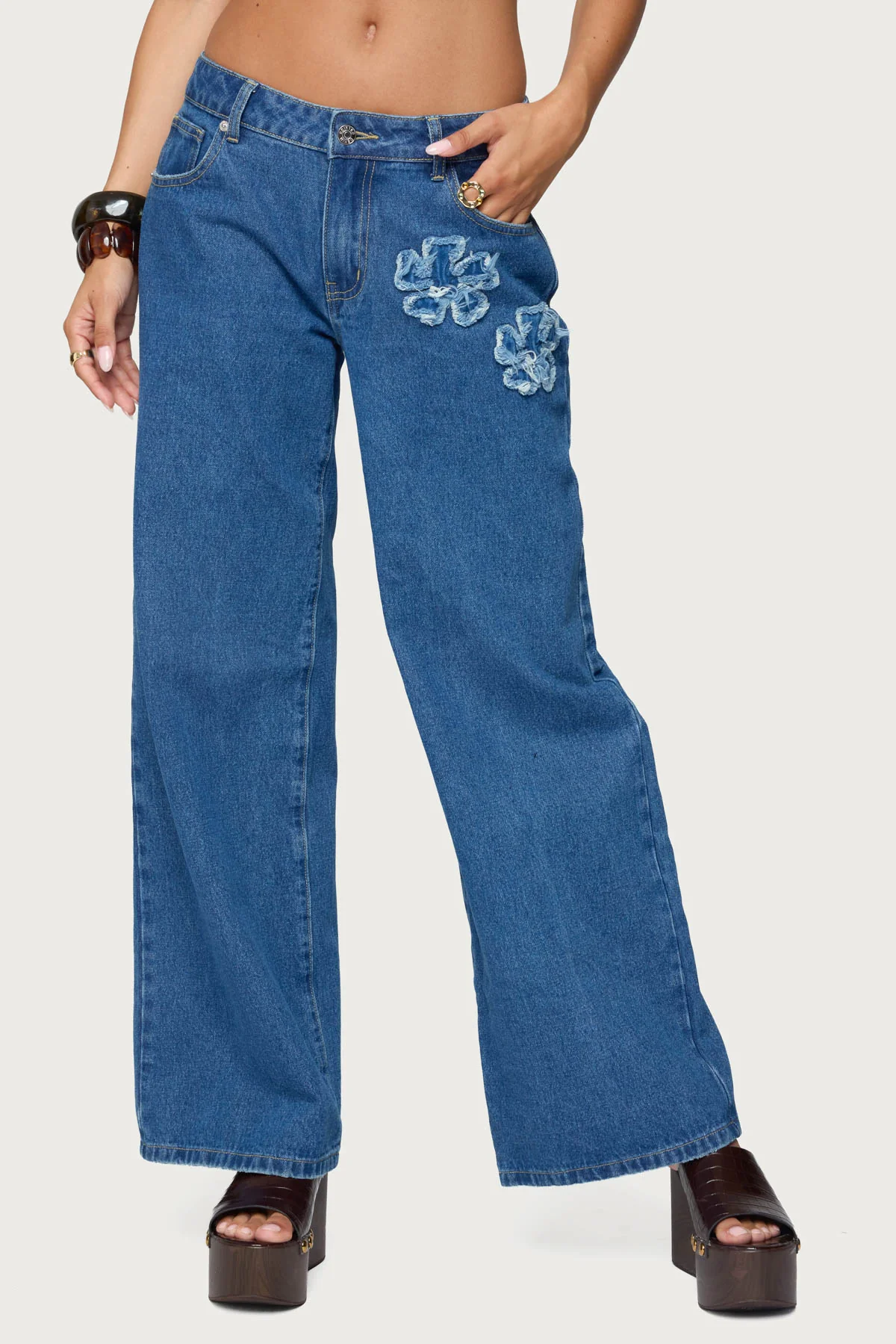 Flower Patch Low Rise Baggy Jeans - Image 2