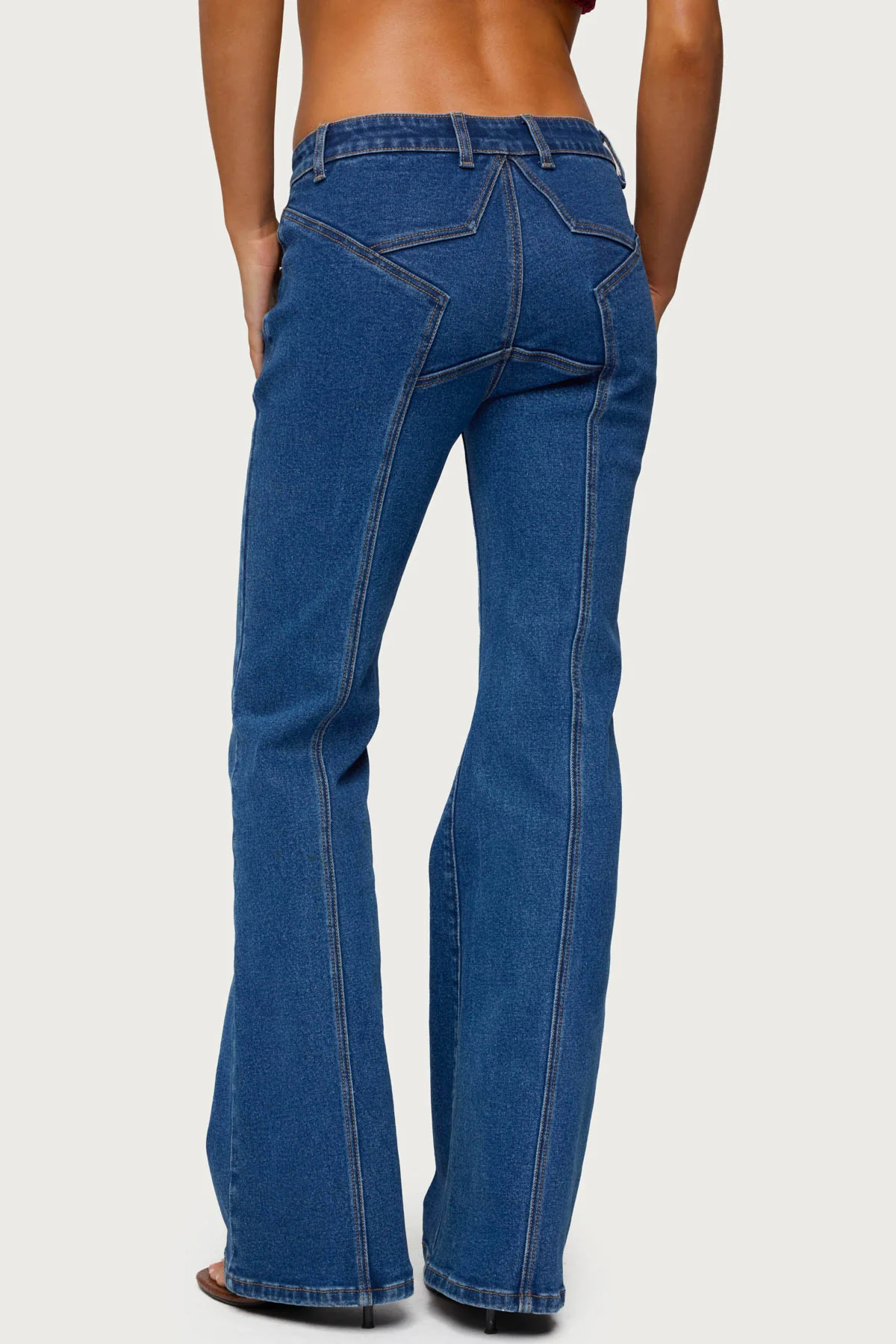 Starrie Panel Stitch Low Rise Bootcut Jeans - Image 3