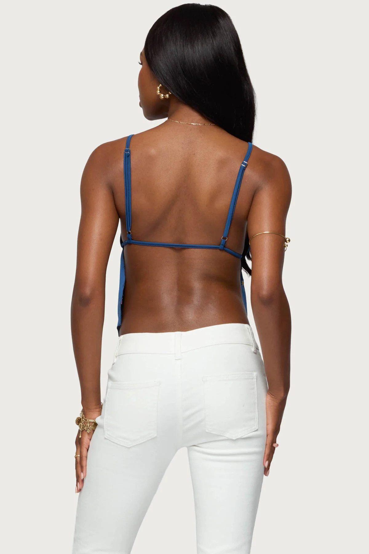 Soleil Embroidered Open Back Top - Image 5
