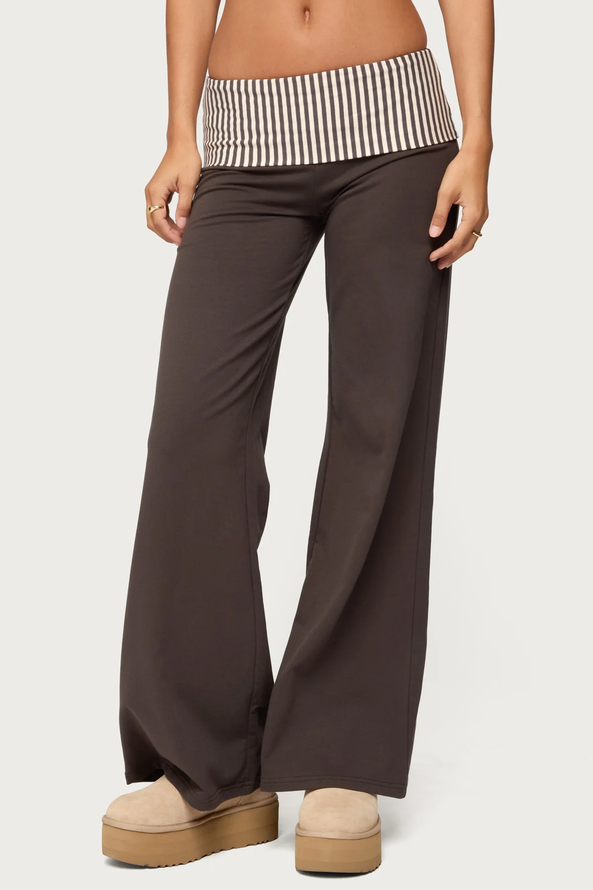 Meshey Striped Foldover Pants - Image 2