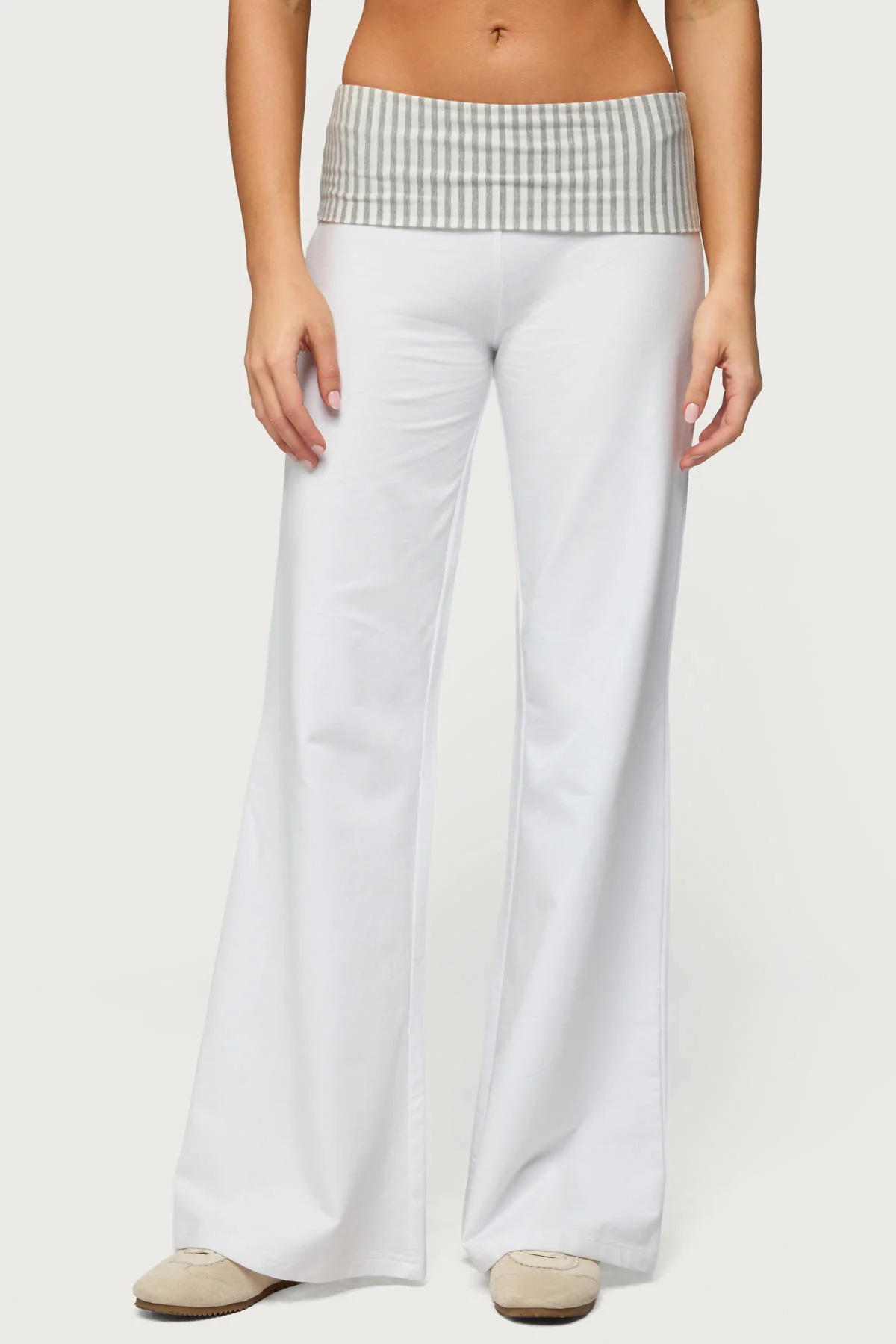 Meshey Striped Foldover Pants - Image 2