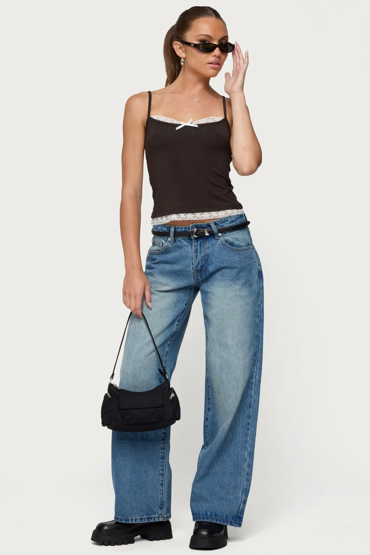 Adriel Contrast Lacey Tank Top - Image 2