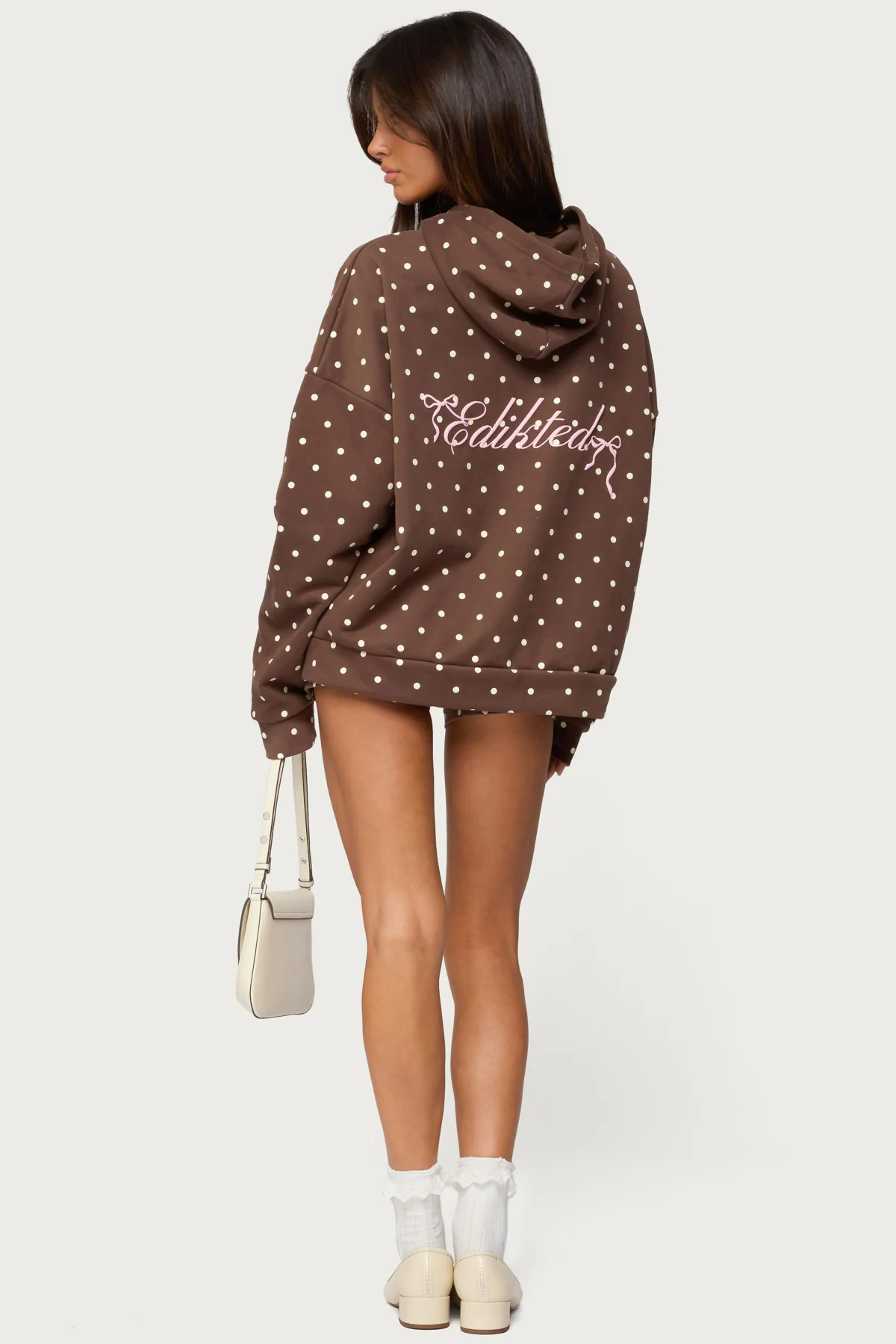 Chelsie Polka Dot Foldover Shorts - Image 5