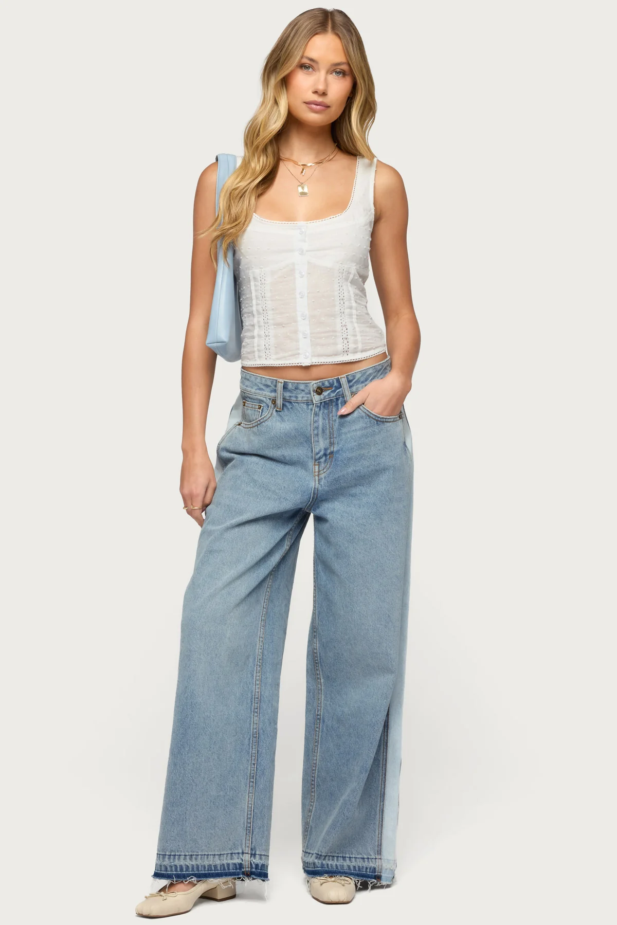 Embroidered Cotton Button Up Top - Image 2