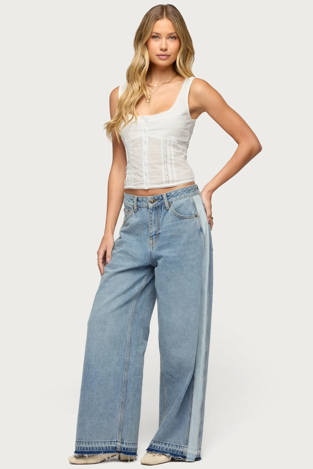 Embroidered Cotton Button Up Top - Image 4