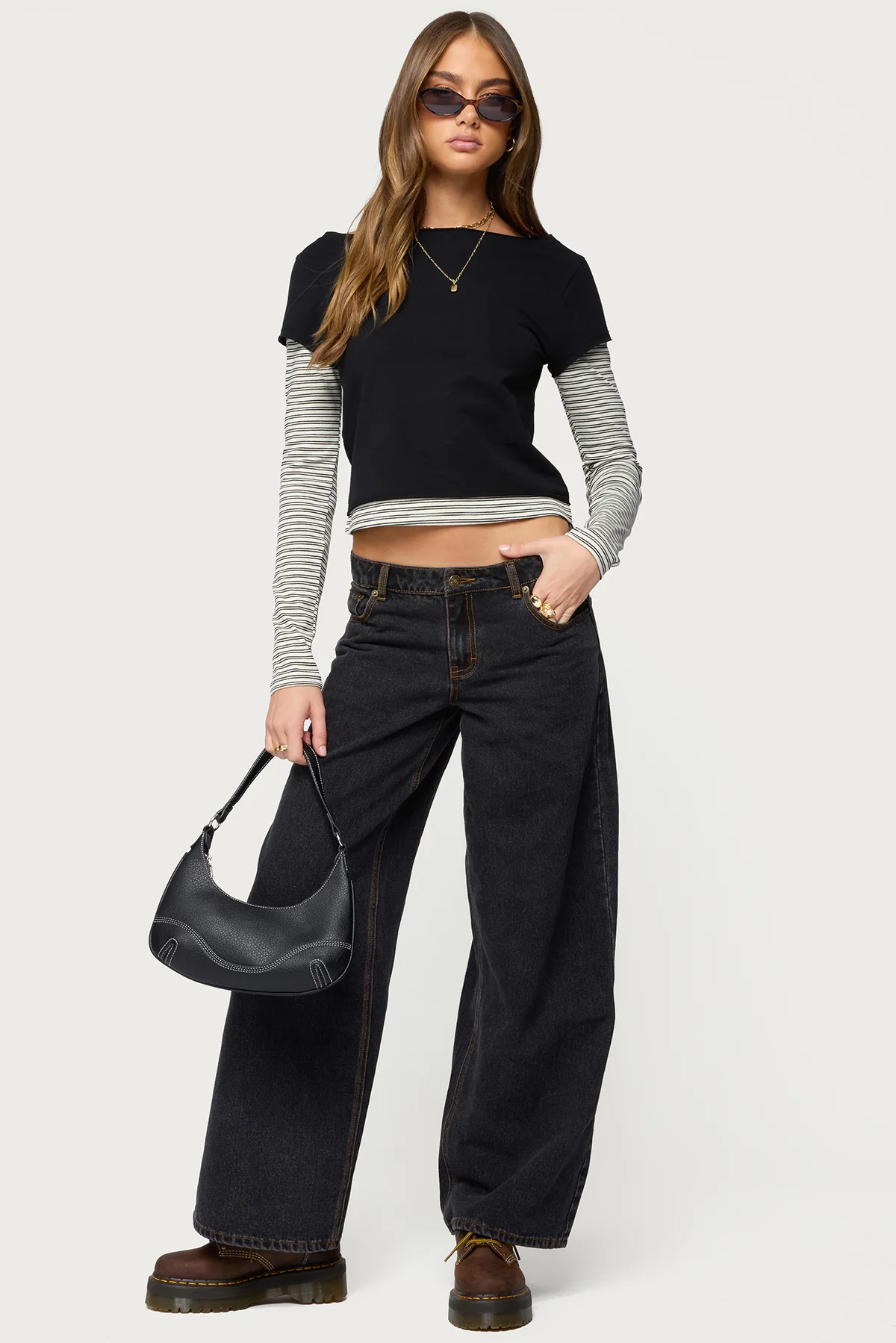 Layered Stripey Long Sleeve T Shirt - Image 2