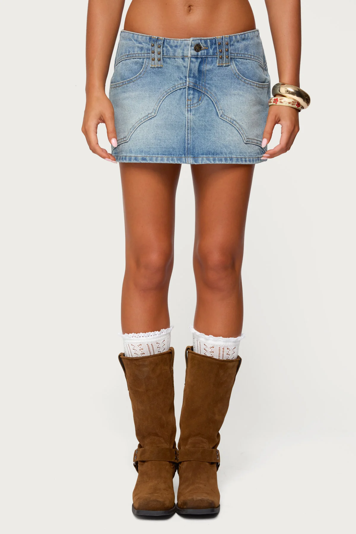 Tory Western Denim Mini Skirt - Image 2