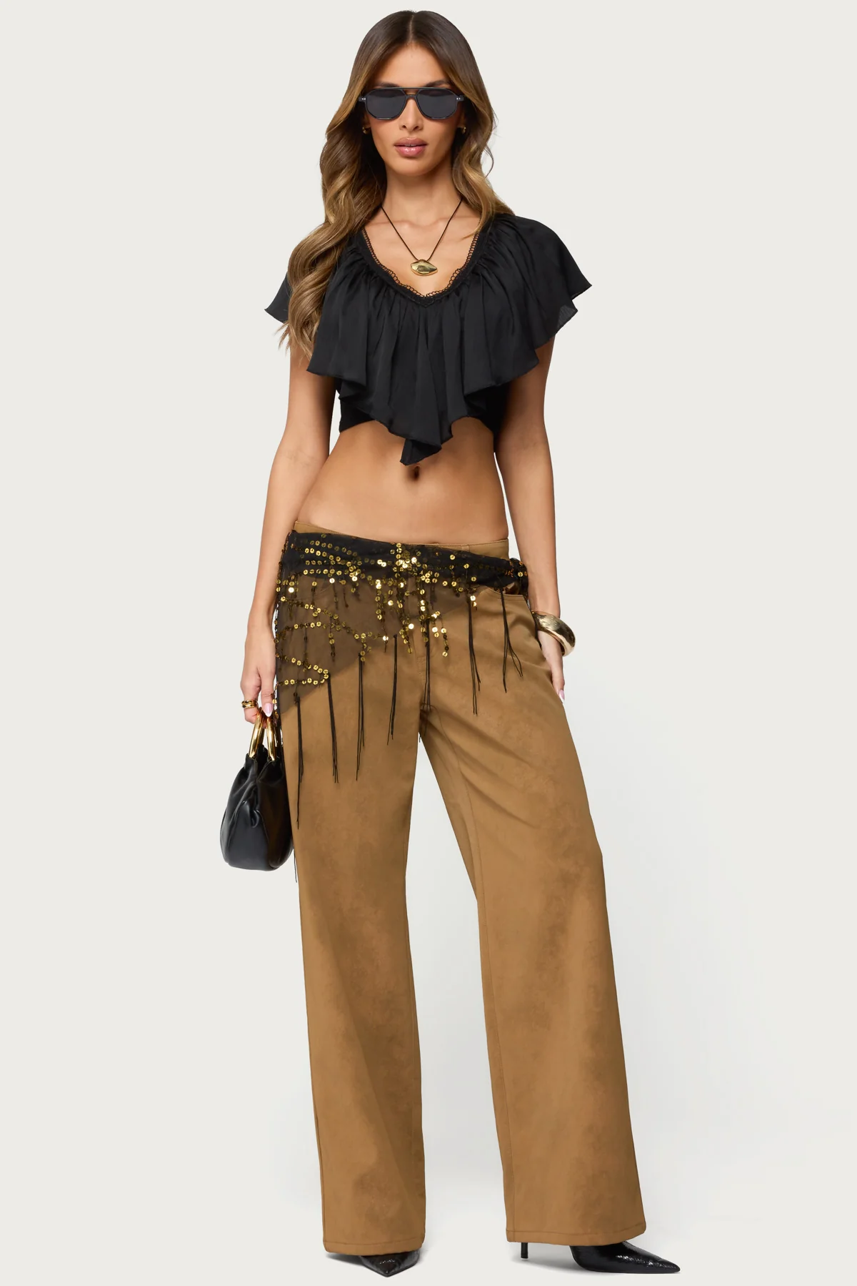Deena Ruffled V Neck Top - Image 5