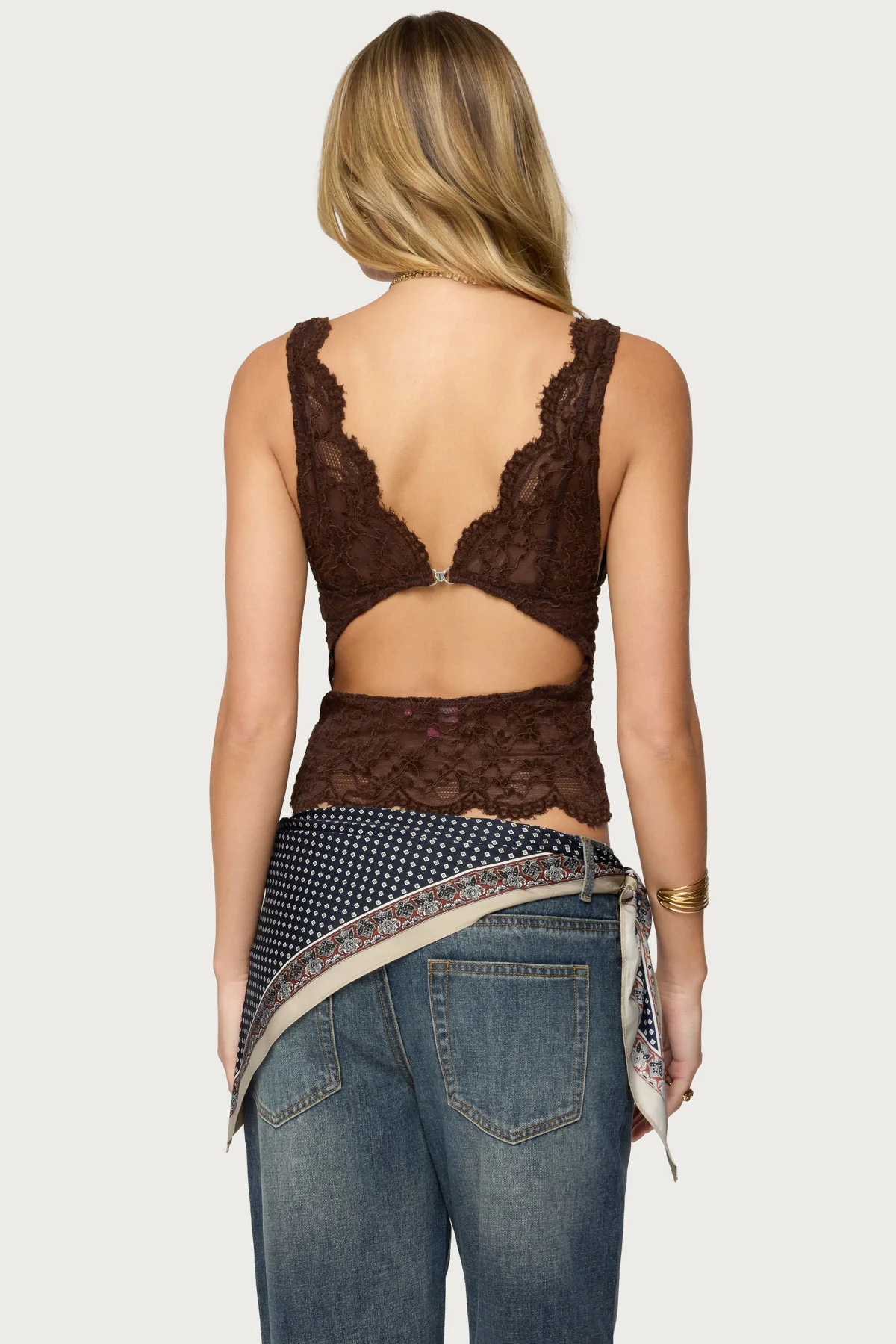 Araura Lace Velvet Floral Top - Image 3