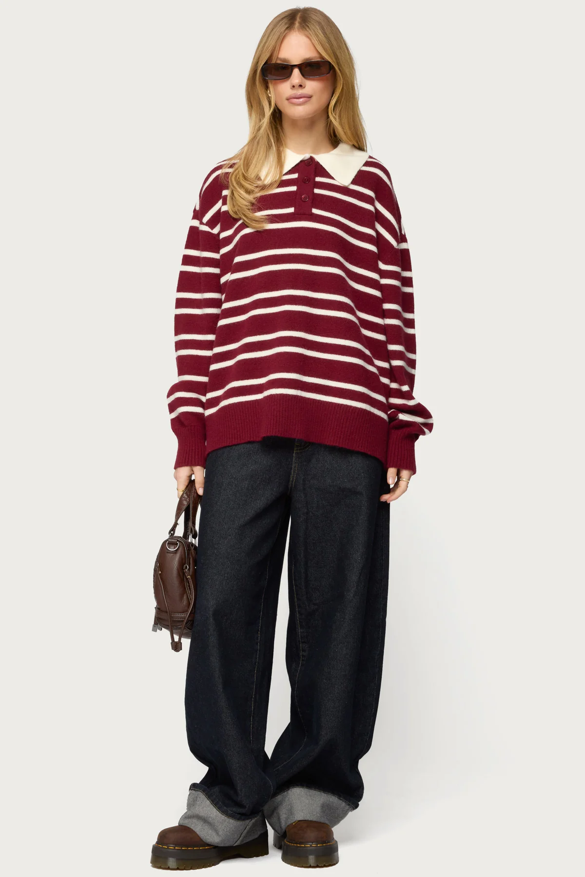 Rilynn Striped Polo Sweater - Image 3