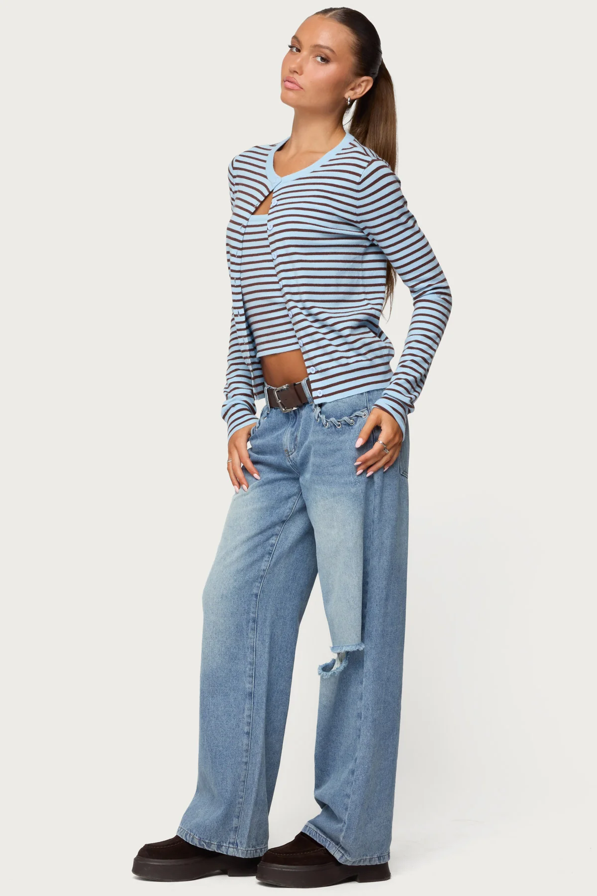 Dutton Distressed Low Rise Baggy Jeans - Image 3