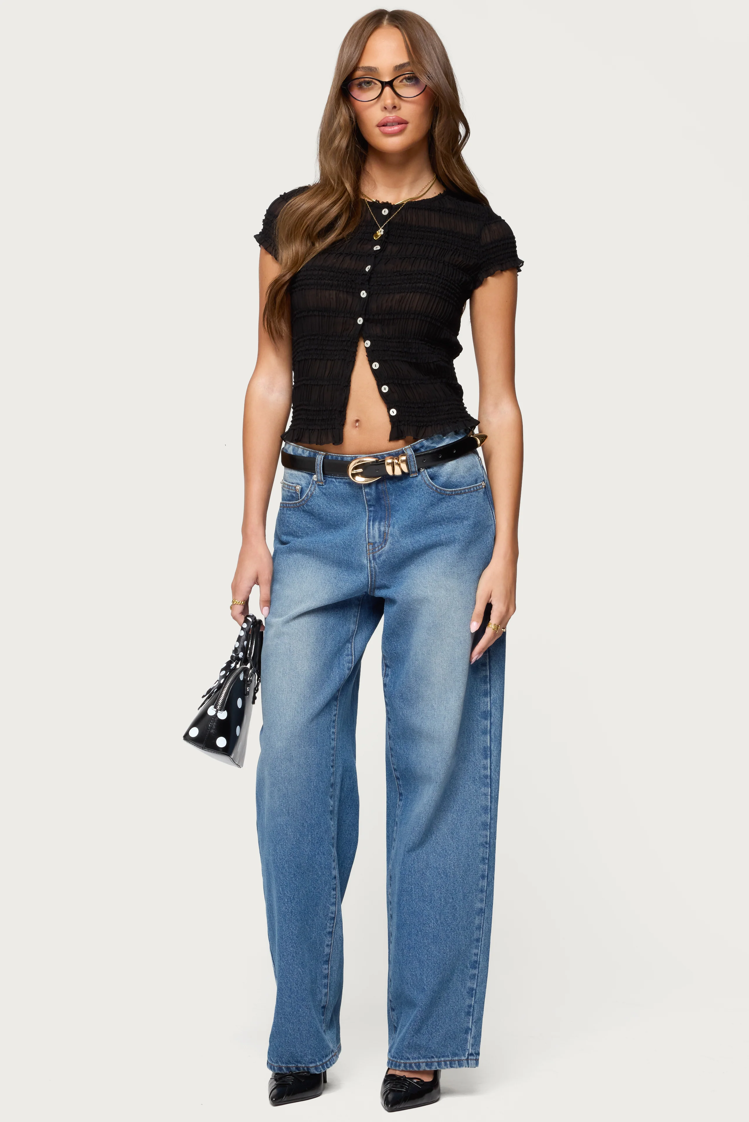 Filipa Sheer Chiffon Scrunch Top - Image 2